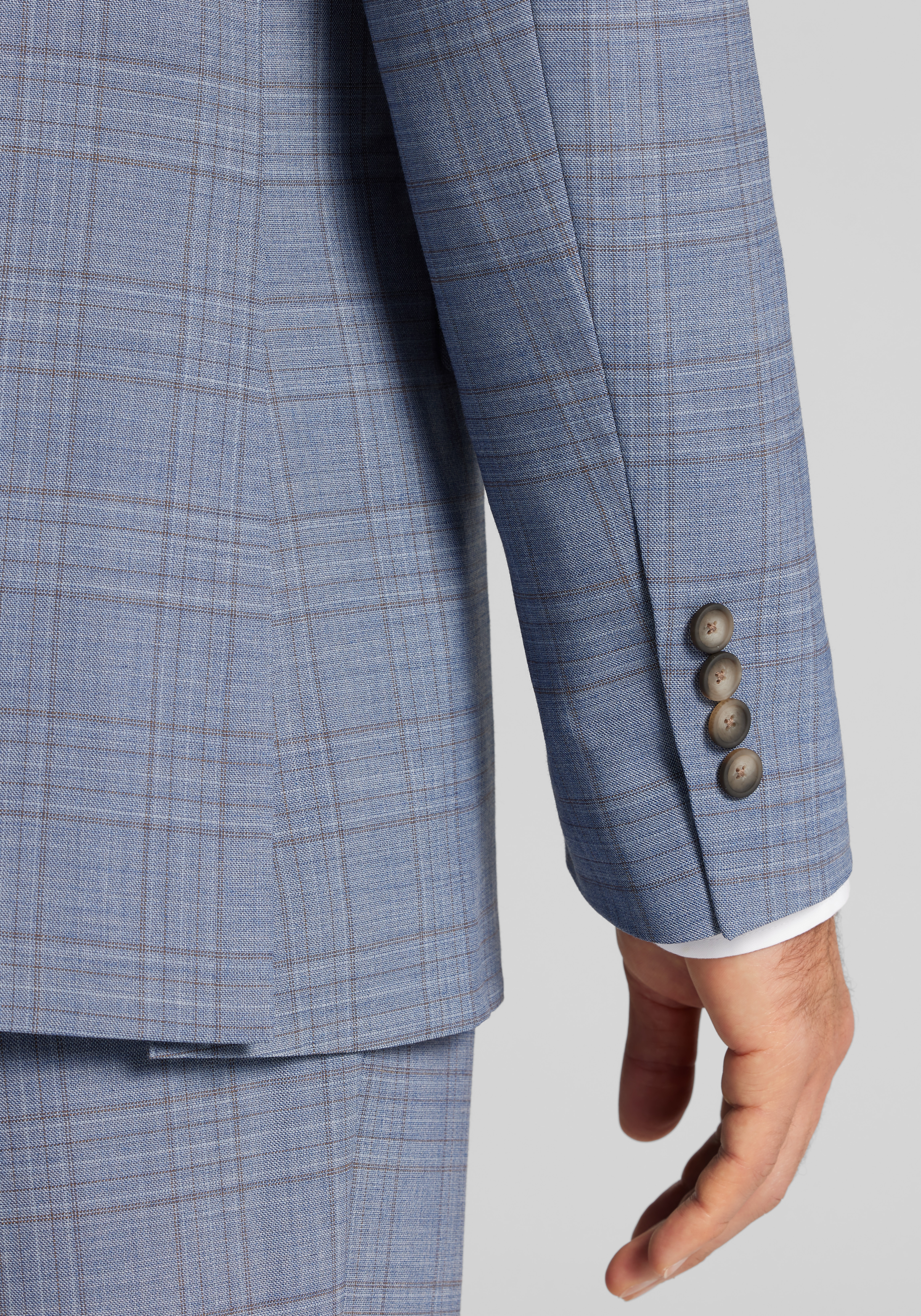 Traveler® COOLMOTION Traditional Fit Plaid Suit Separates Jacket