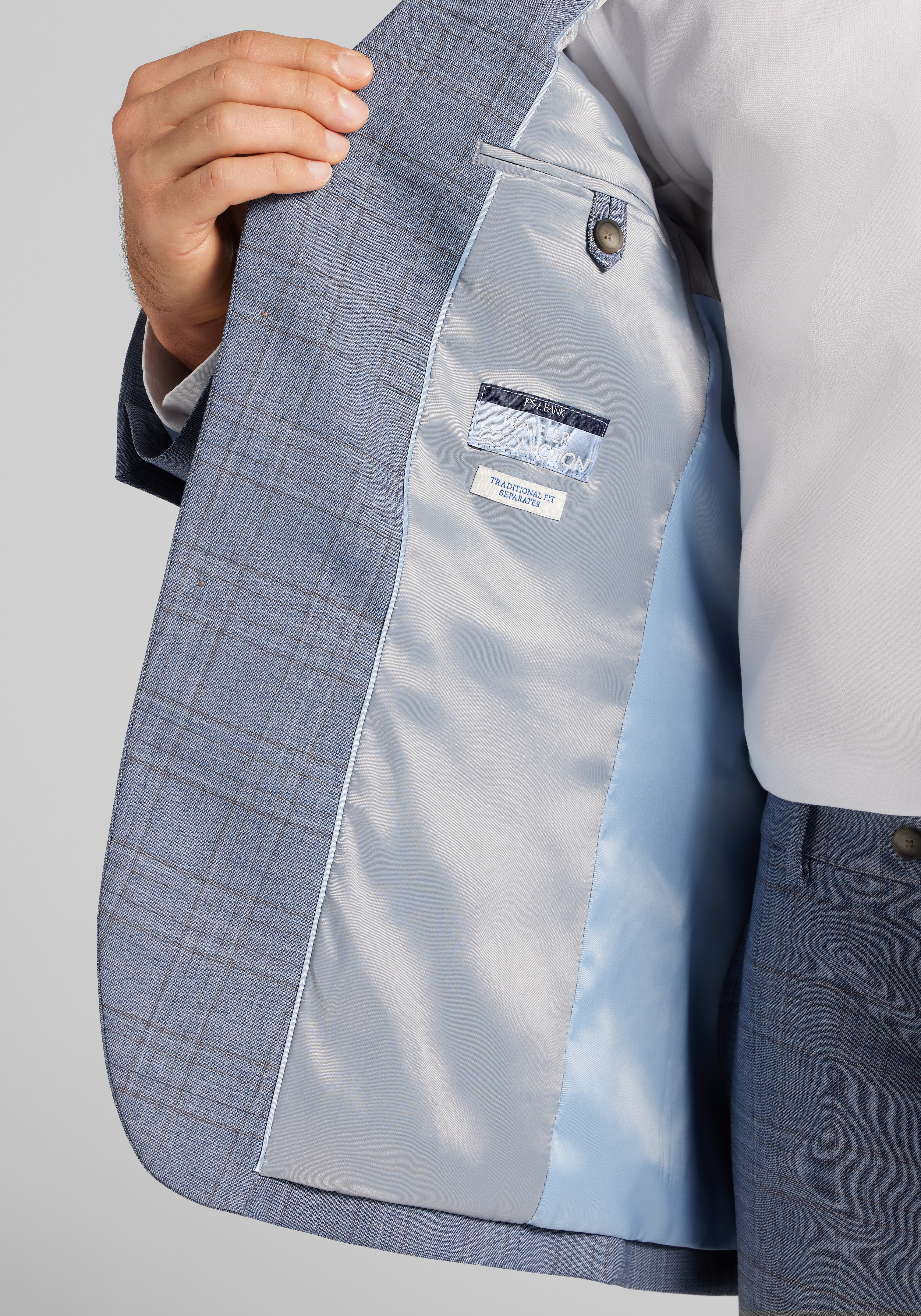 Traveler® COOLMOTION Traditional Fit Plaid Suit Separates Jacket