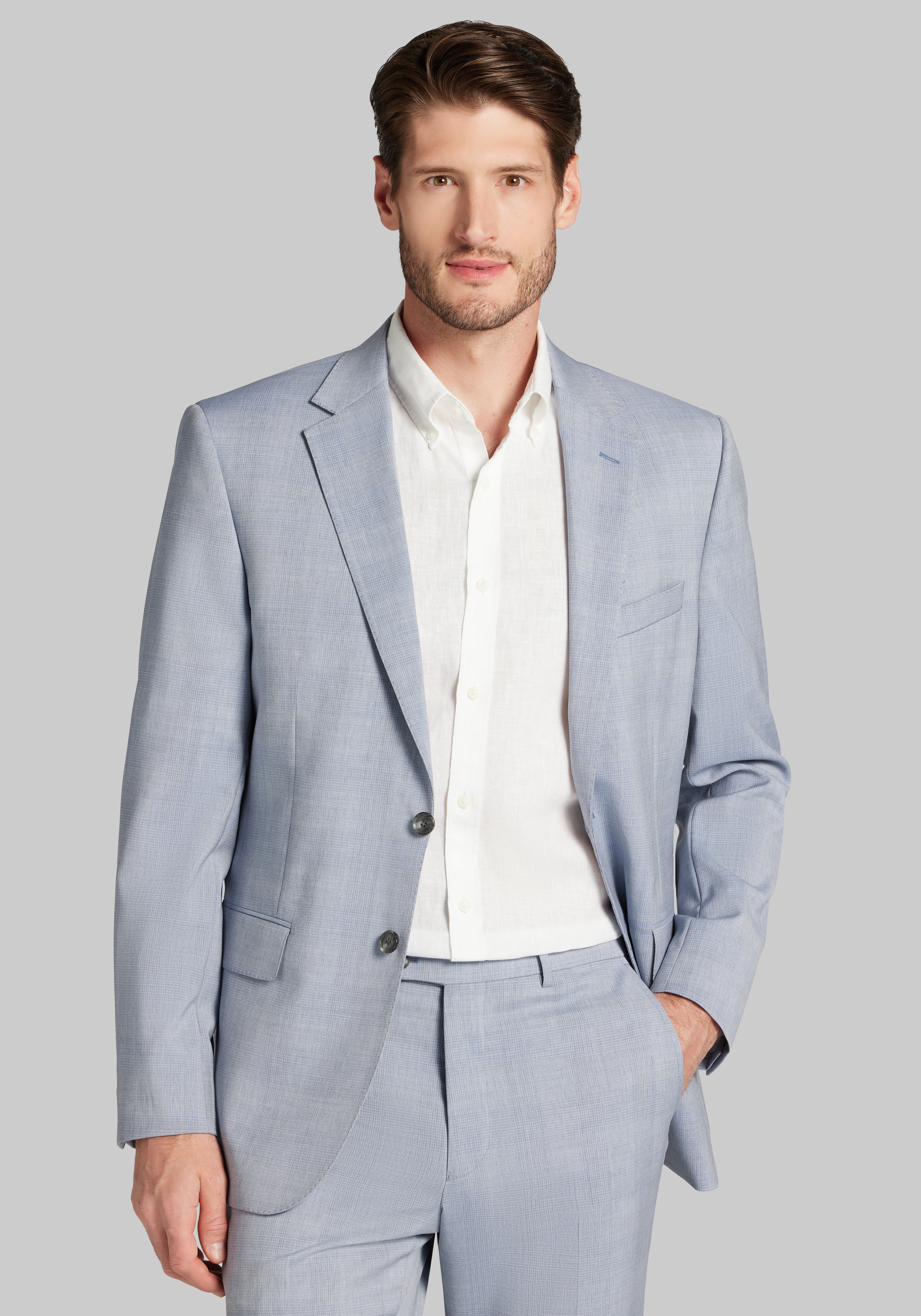 Men's Suits, RESERVE SLIM 100% ITALIAN WOOL PLAID SUIT - Jos A Bank