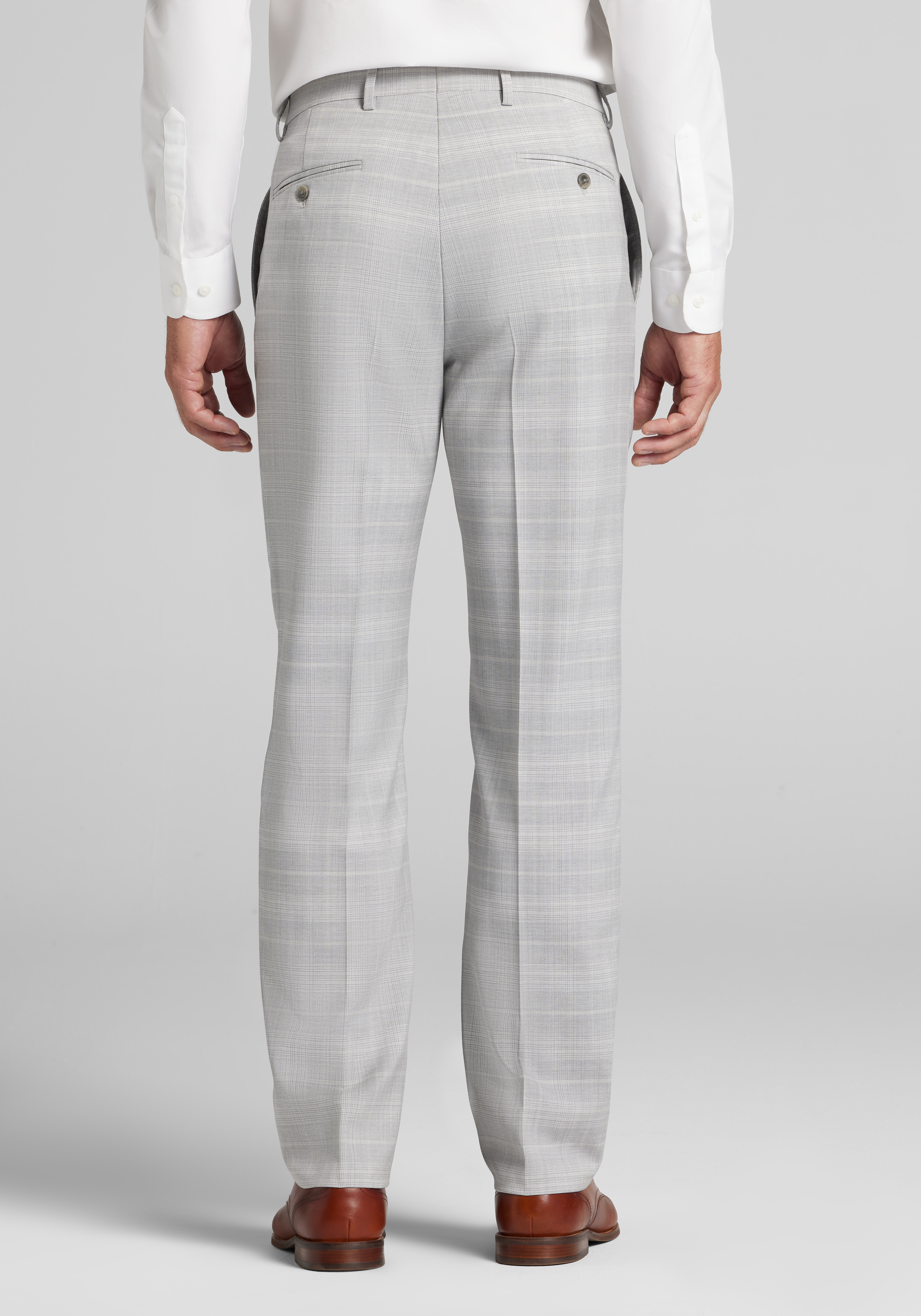 Reserve Collection Tailored Fit Plaid Italian Wool Suit Separates Pants
