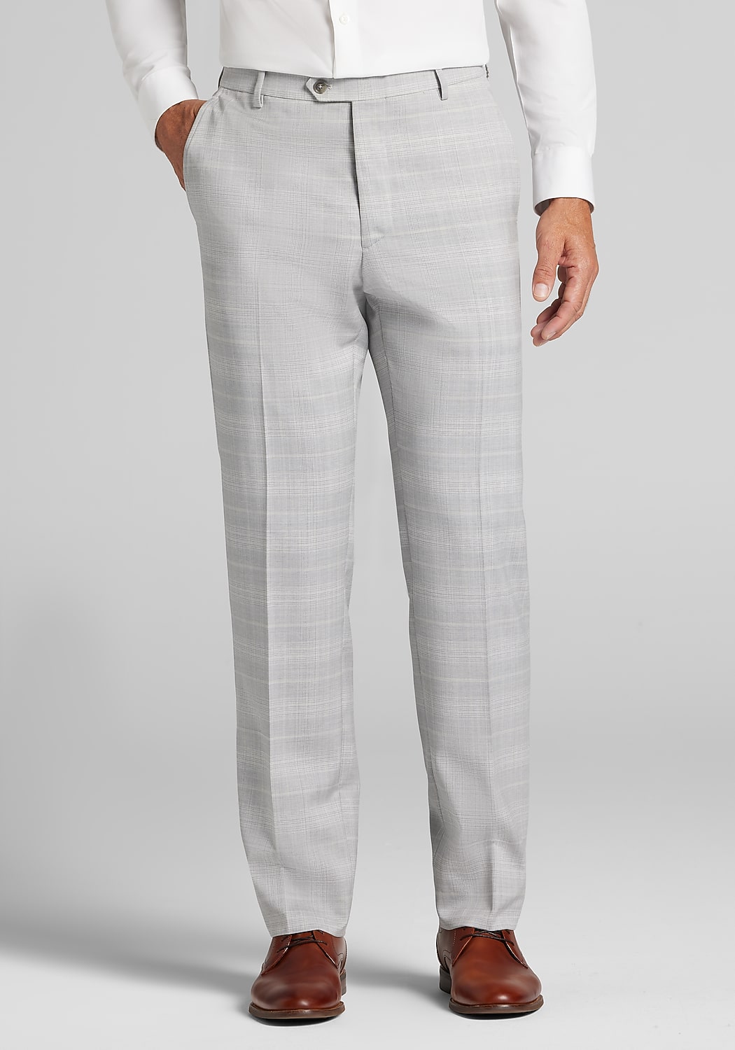Reserve Collection Tailored Fit Plaid Italian Wool Suit Separates Pants