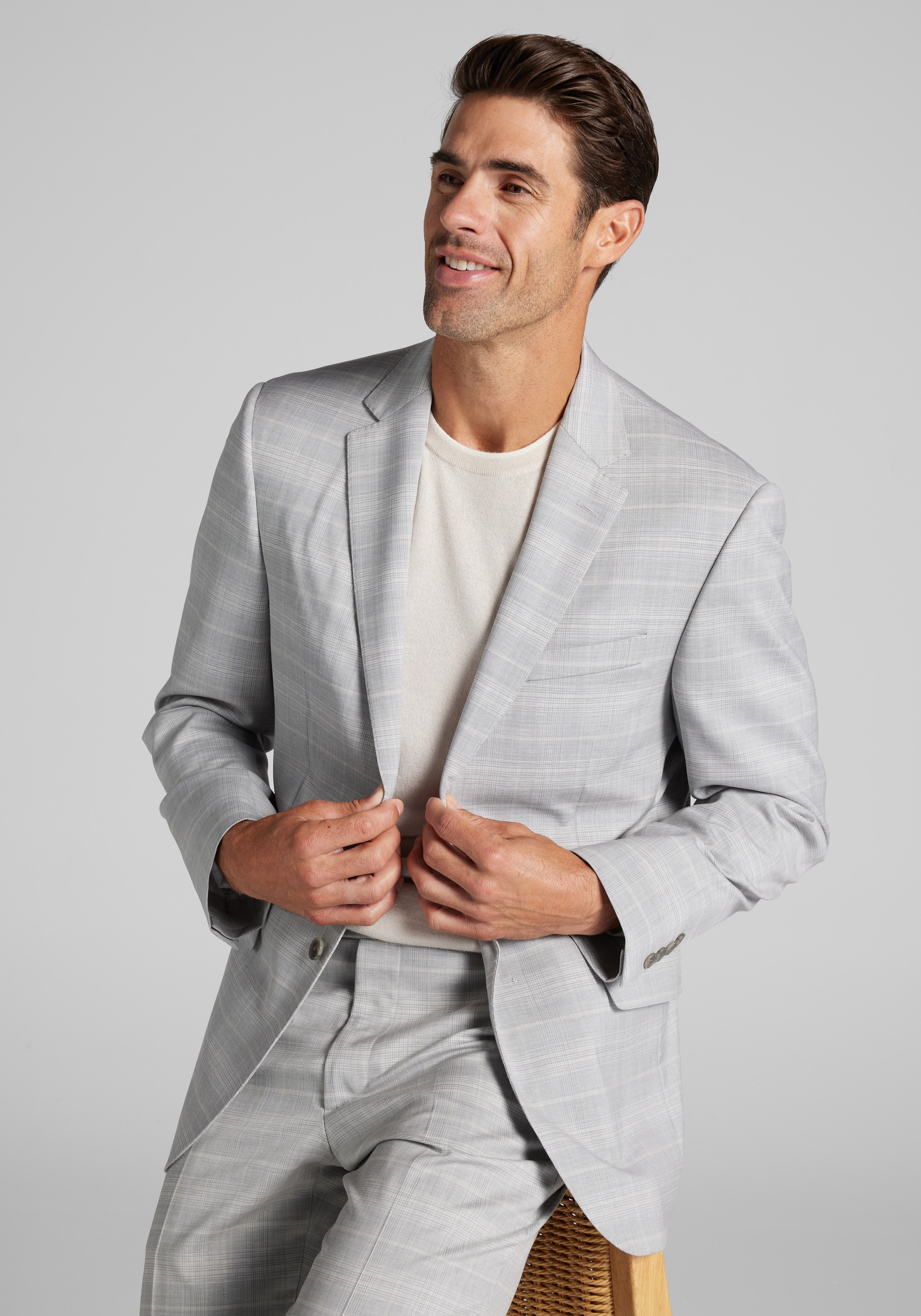 Reserve Collection Tailored Fit Plaid Italian Wool Suit Jacket