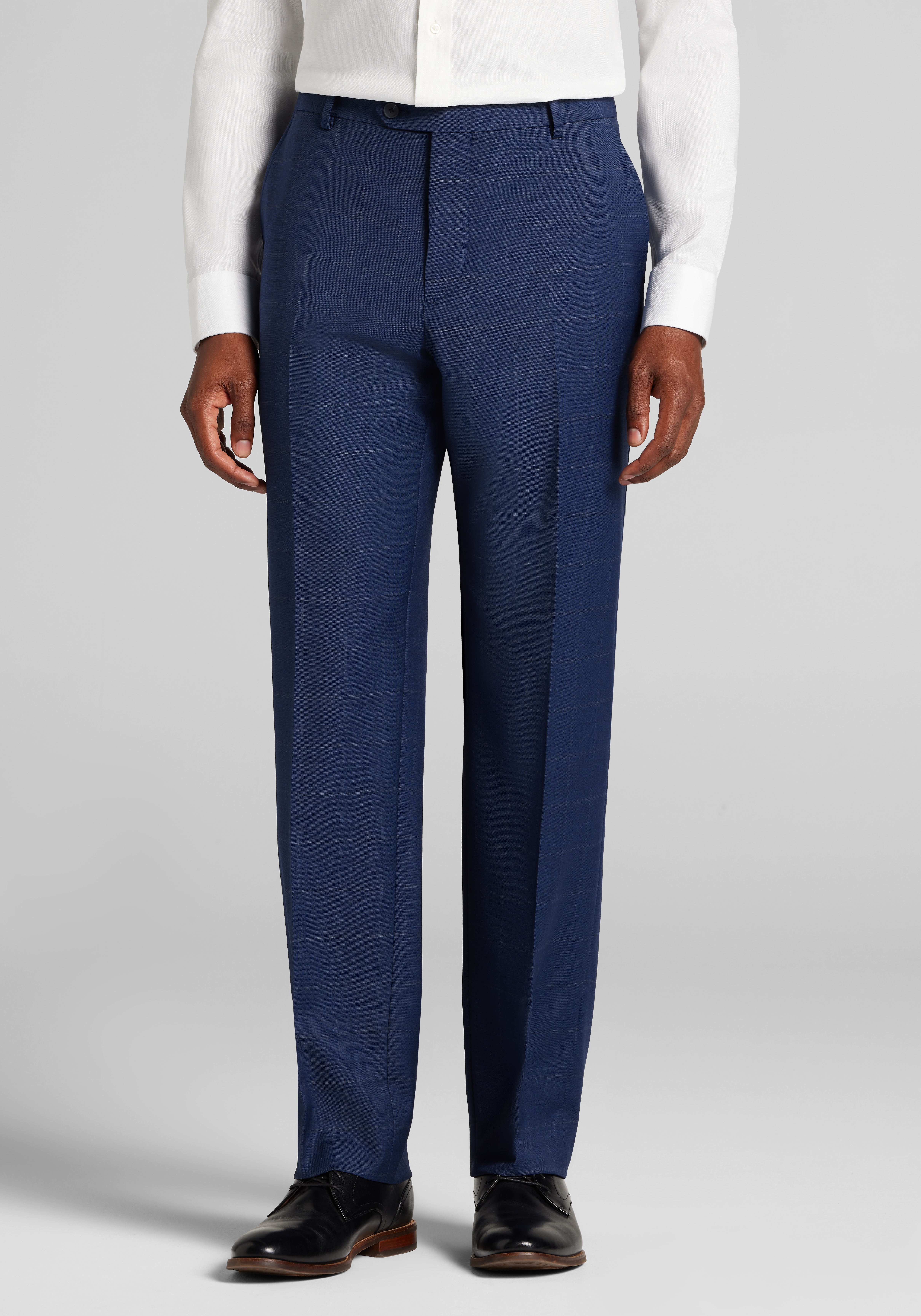 Men's New!, Traveler&reg; COOL<i>MOTION</i> Tailored Fit Windowpane Suit Separates Pants - Jos A Bank