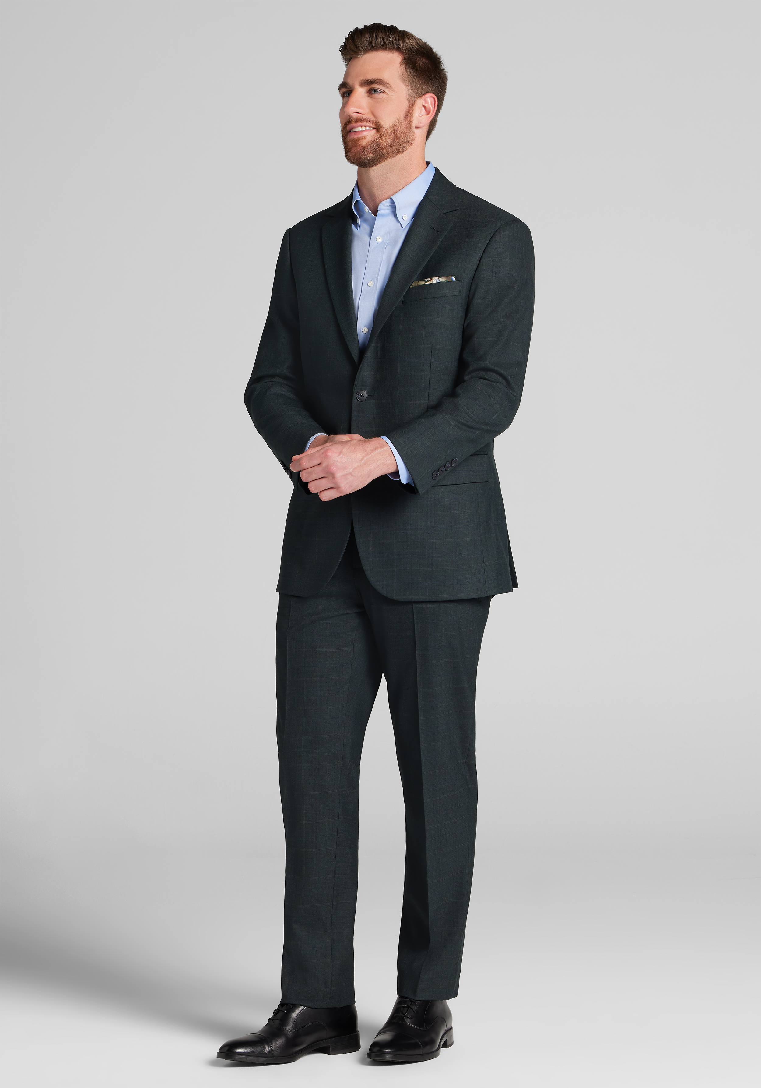 Men's New!, Traveler&reg; COOL<i>MOTION</i> Tailored Fit Tonal Windowpane Suit Separates Jacket - Jos A Bank