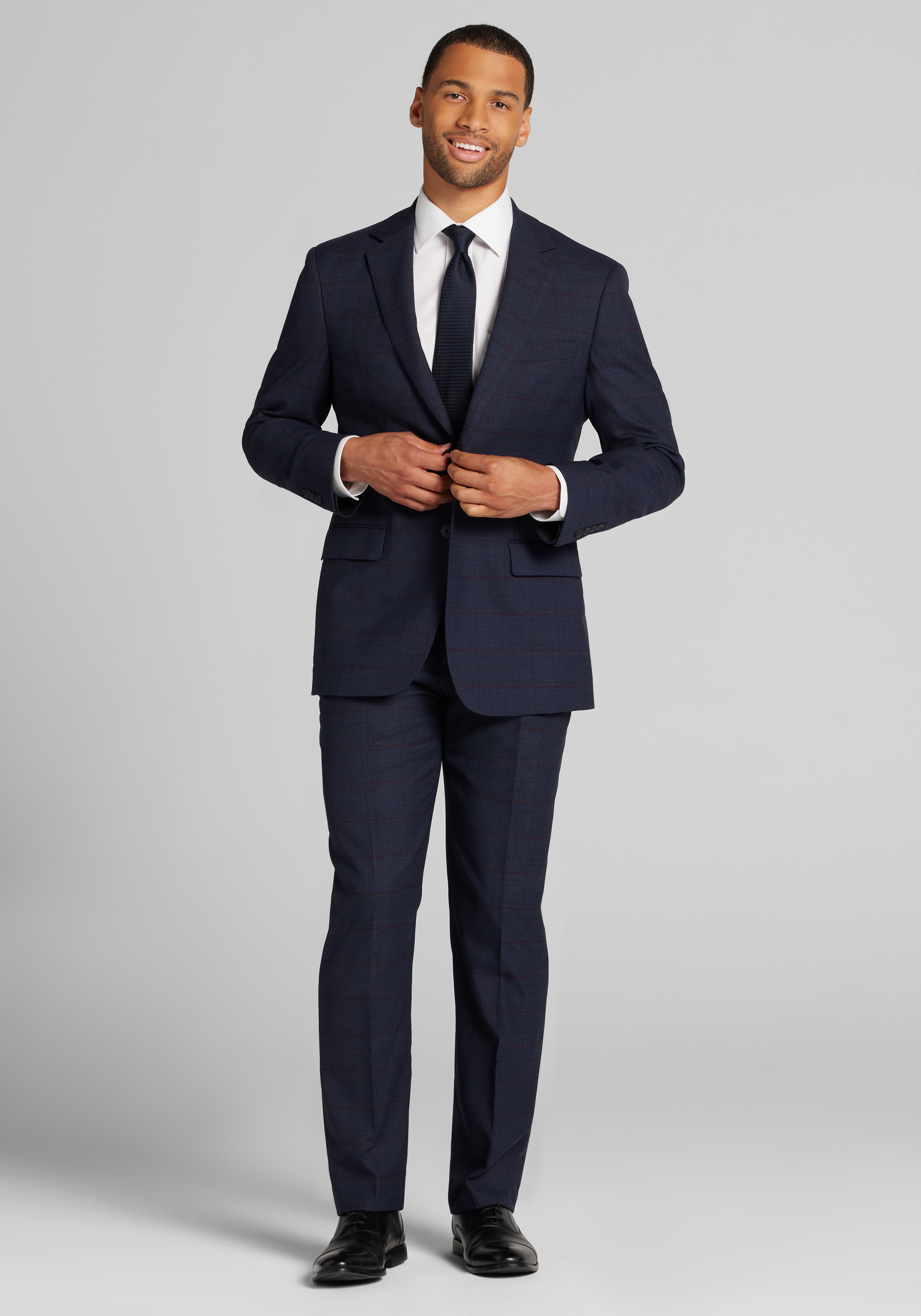 Men's New!, Traveler&reg; COOL<i>MOTION</i> Tailored Fit Plaid Suit Separates Jacket - Jos A Bank
