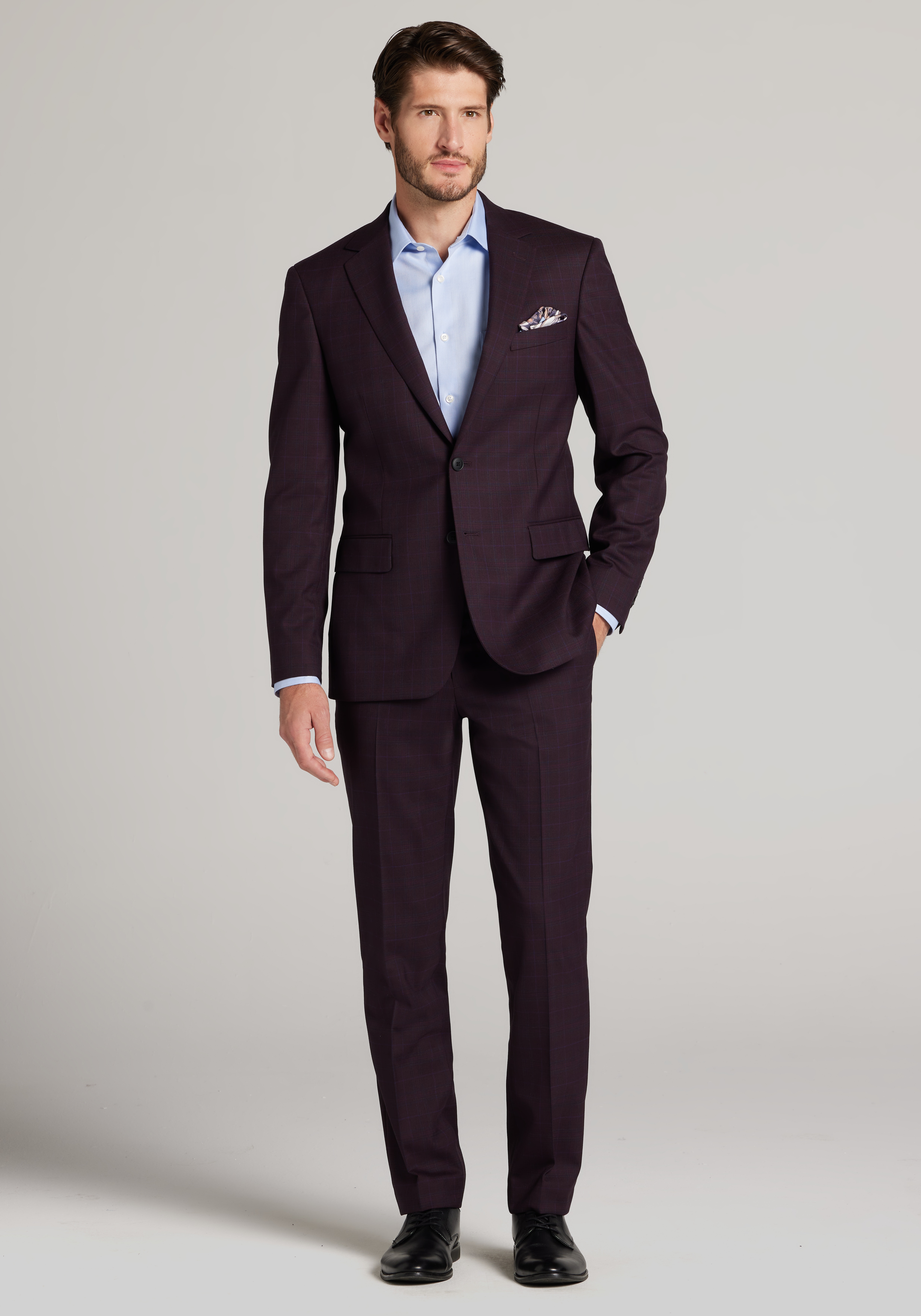 Men's New!, Traveler&reg; COOL<i>MOTION</i> Slim Fit Plaid Wool Blend Suit Separates Jacket - Jos A Bank