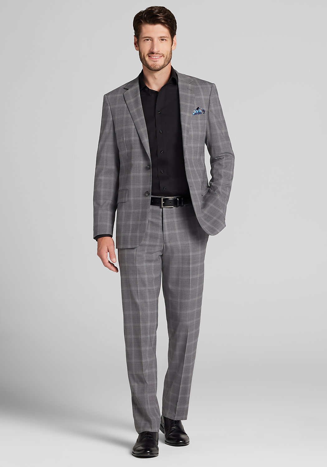 Traveler&reg; COOL<i>MOTION</i> Slim Fit Windowpane Wool Blend Suit Separates Jacket