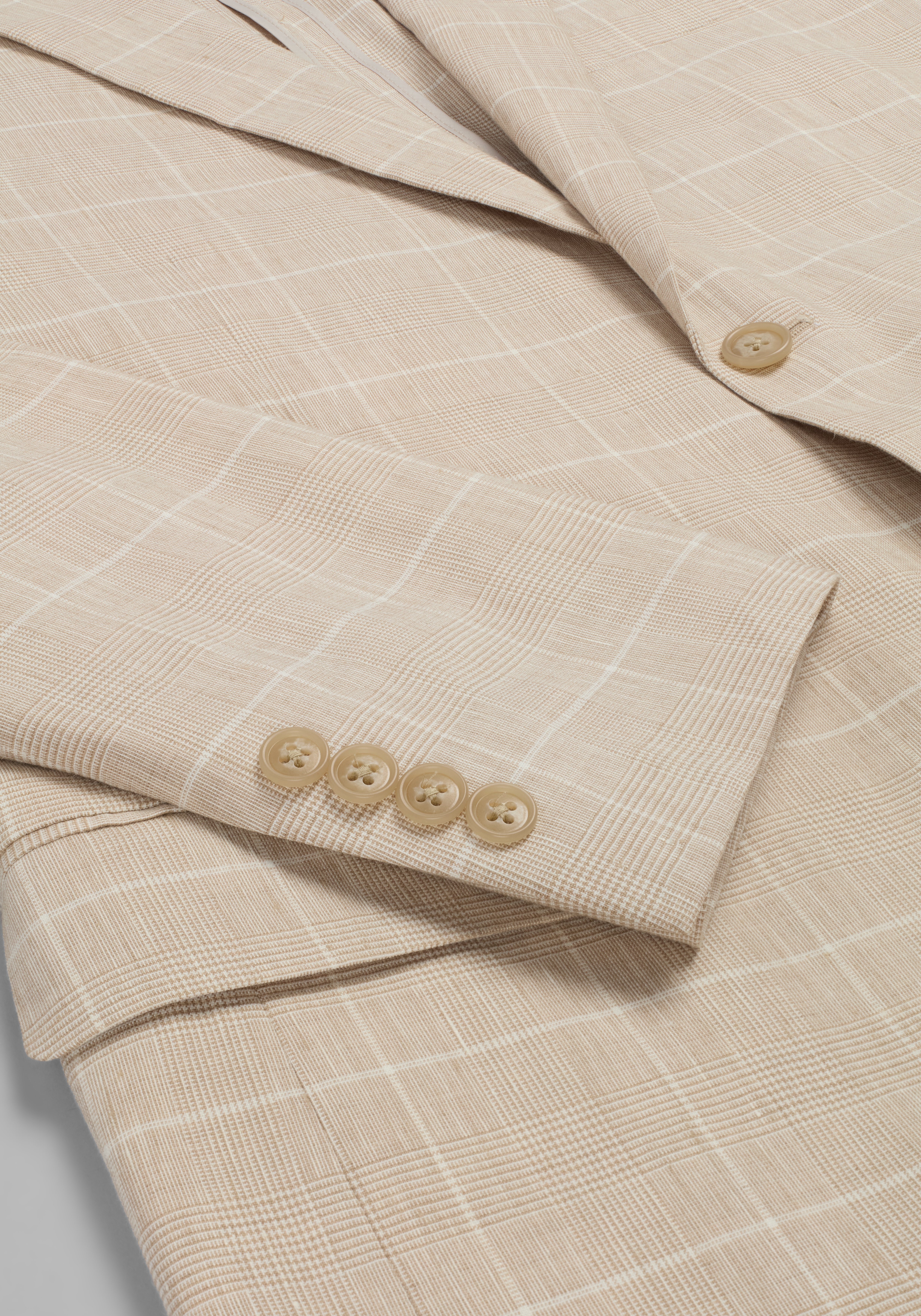 Jos. A. Bank Tailored Fit Comfort Stretch Linen Blend Windowpane Suit Separate Jacket - Big & Tall