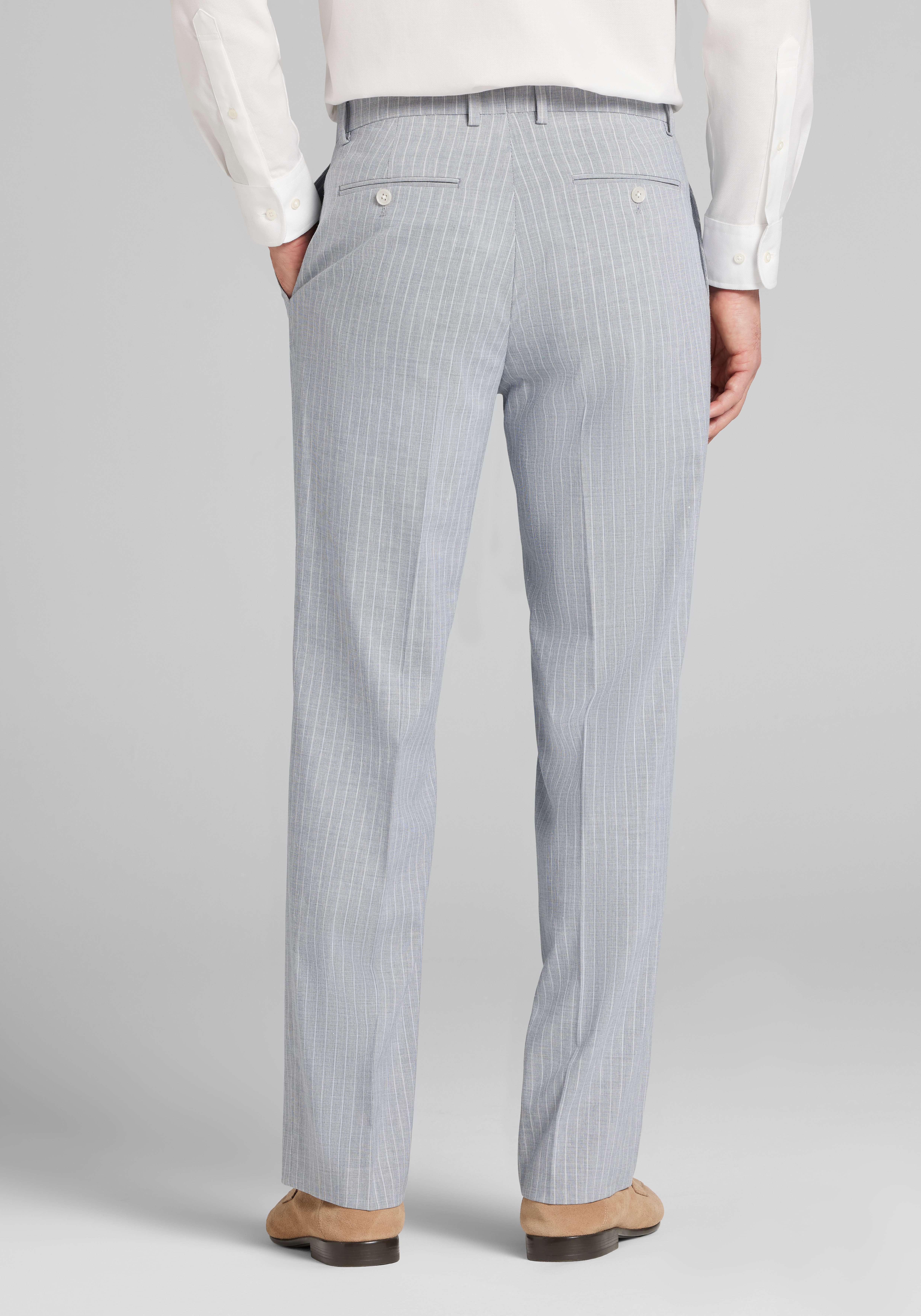 Jos. A. Bank Tailored Fit Linen Blend Stripe Suit Pants