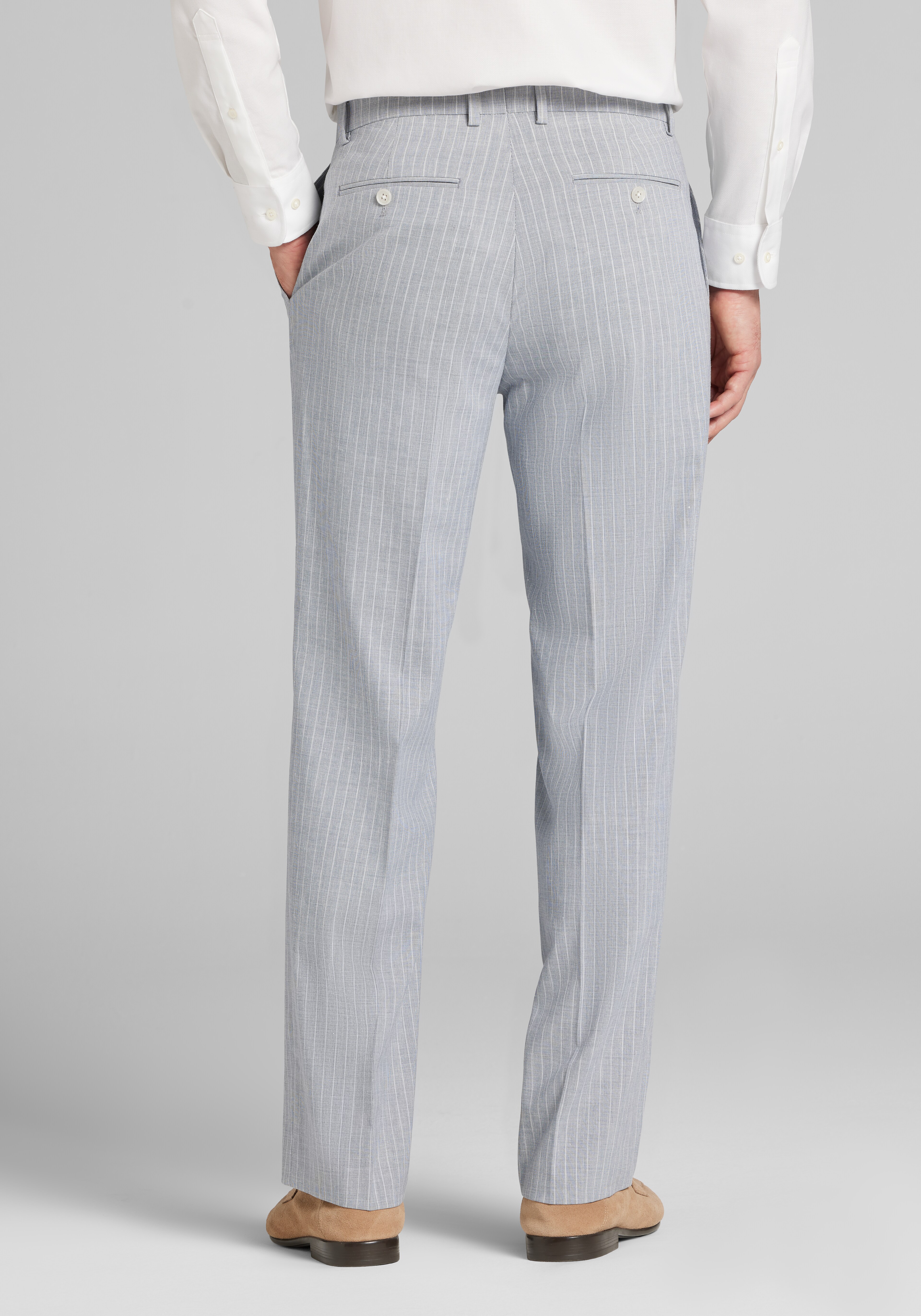 Jos. A. Bank Tailored Fit Comfort Stretch Linen Blend Stripe Suit Separates Pants - Big & Tall CLEARANCE