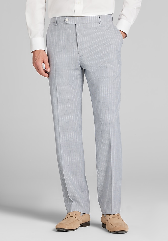 Jos. A. Bank Tailored Fit Comfort Stretch Linen Blend Stripe Suit