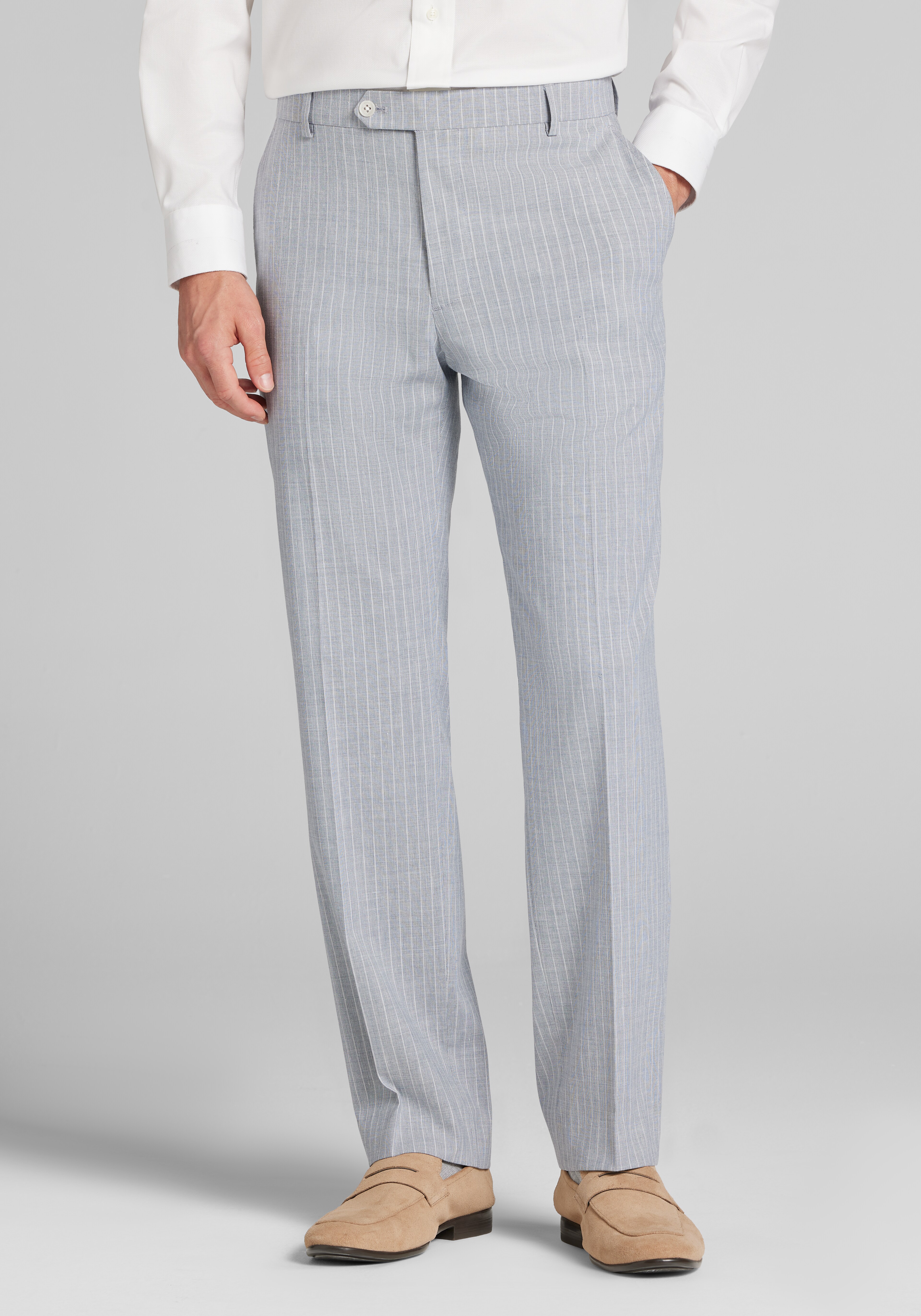 Jos. A. Bank Tailored Fit Comfort Stretch Linen Blend Stripe Suit Separates Pants - Big & Tall CLEARANCE