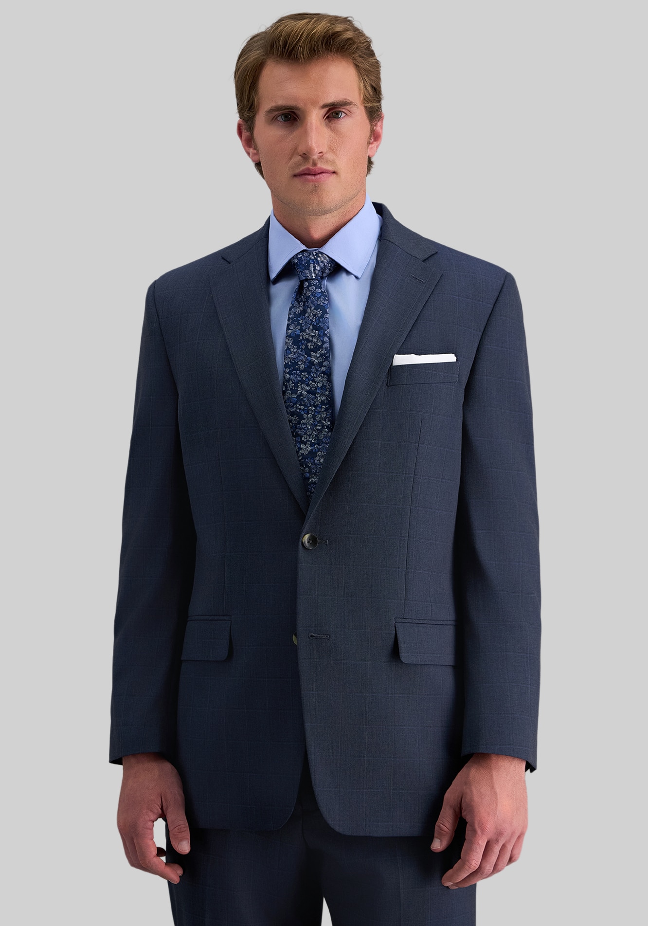 J.M. Haggar Premium Stretch Classic Fit Windowpane Suit Separates Jacket