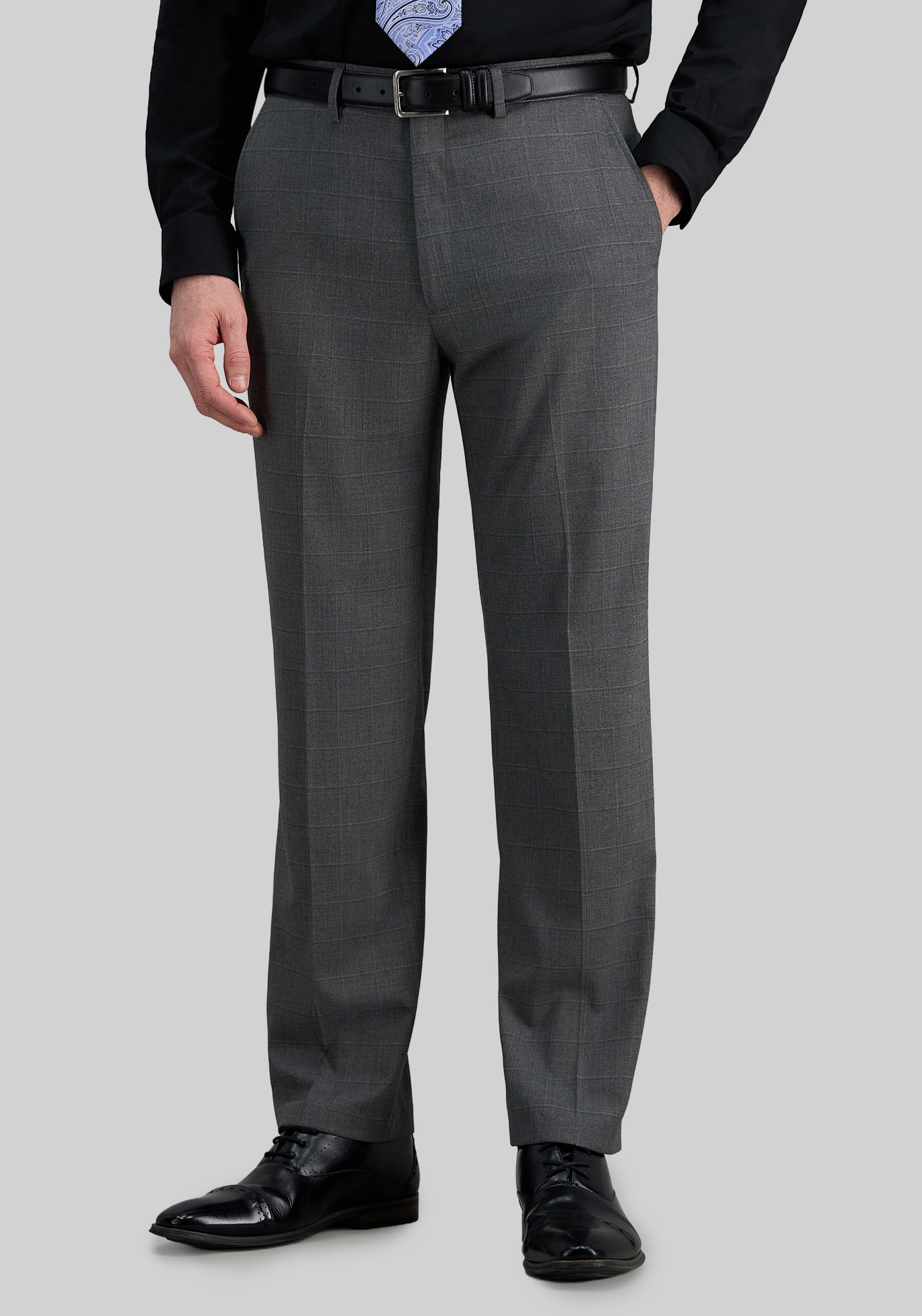 Men's New!, J.M. Haggar Premium Stretch Classic Fit Windowpane Suit Separates Pants - Jos A Bank