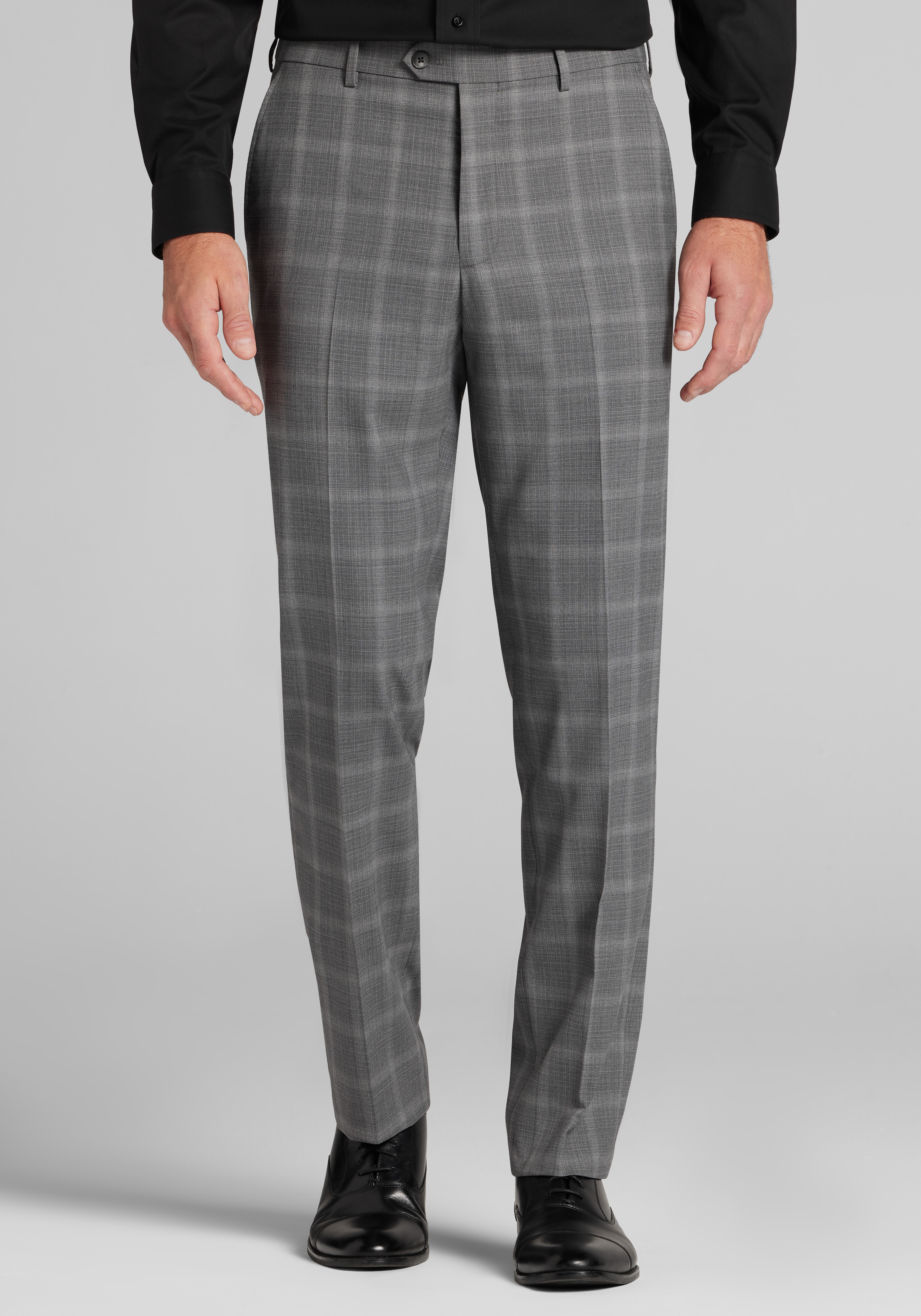 Men's New!, Traveler&reg; COOL<i>MOTION</i> Slim Fit Windowpane Wool Blend Suit Separates Pants - Jos A Bank