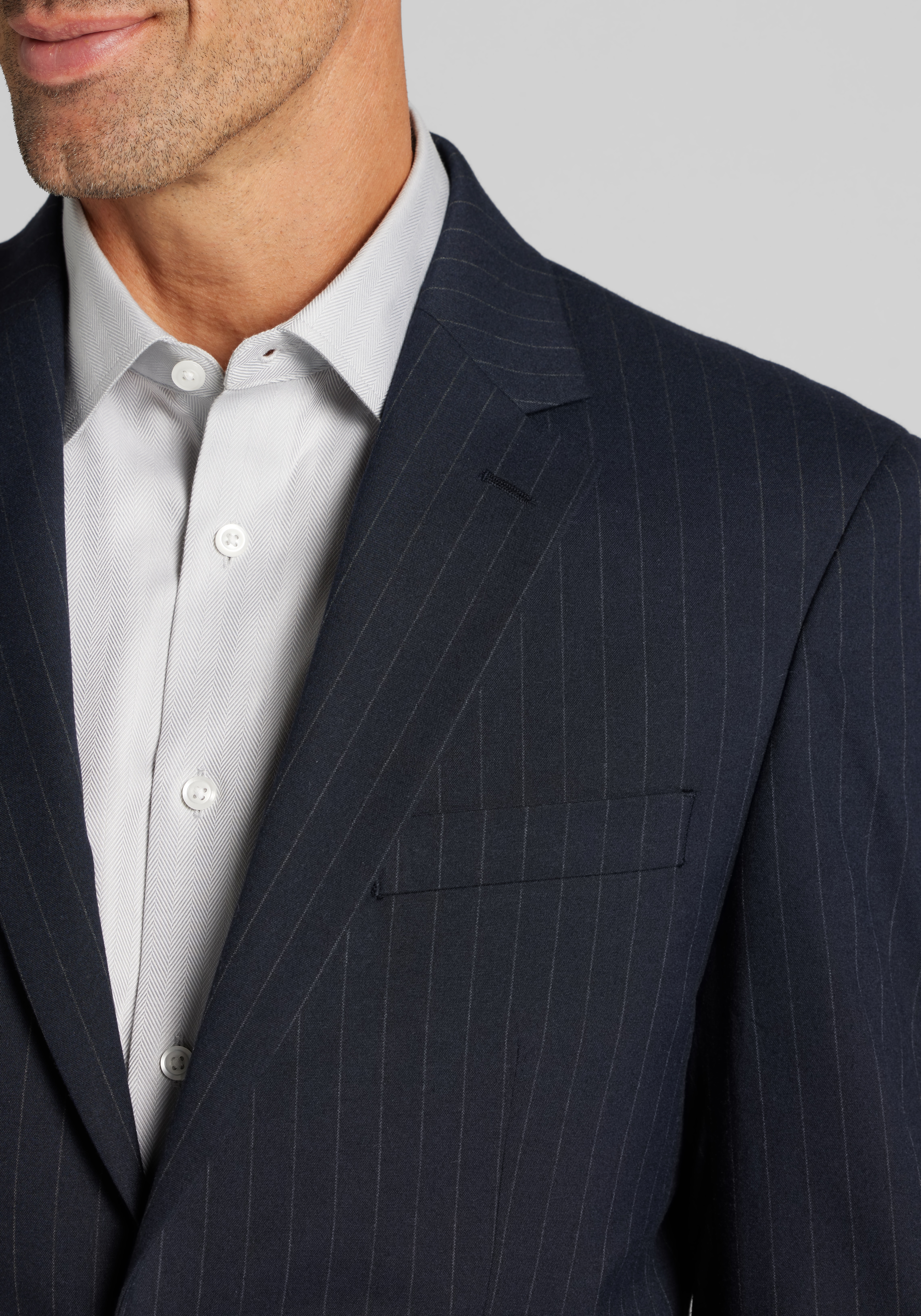 Jos. A. Bank Comfort Stretch Tailored Fit Chalk Stripe Suit Separates Jacket