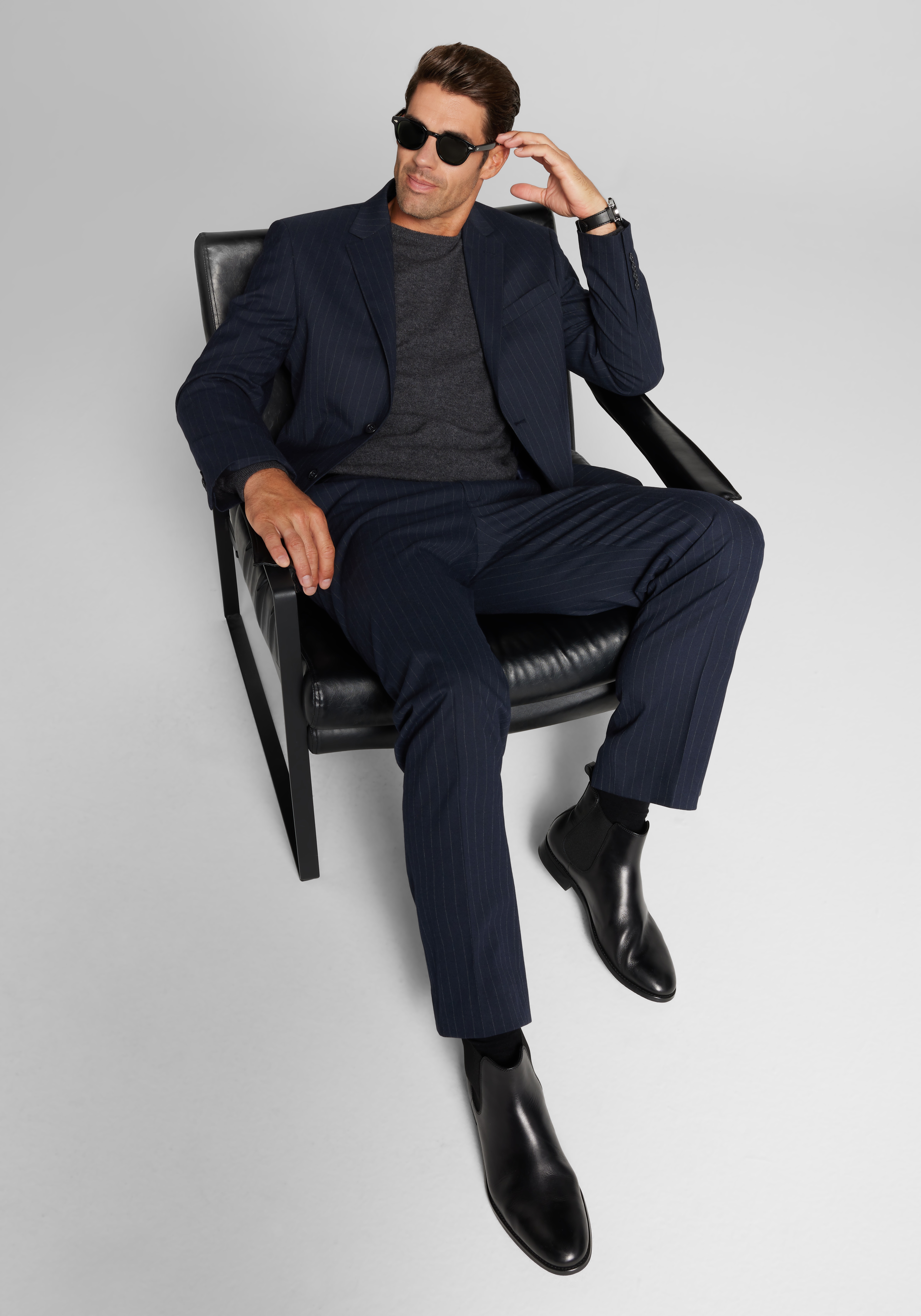 Jos. A. Bank Comfort Stretch Tailored Fit Chalk Stripe Suit Separates Jacket