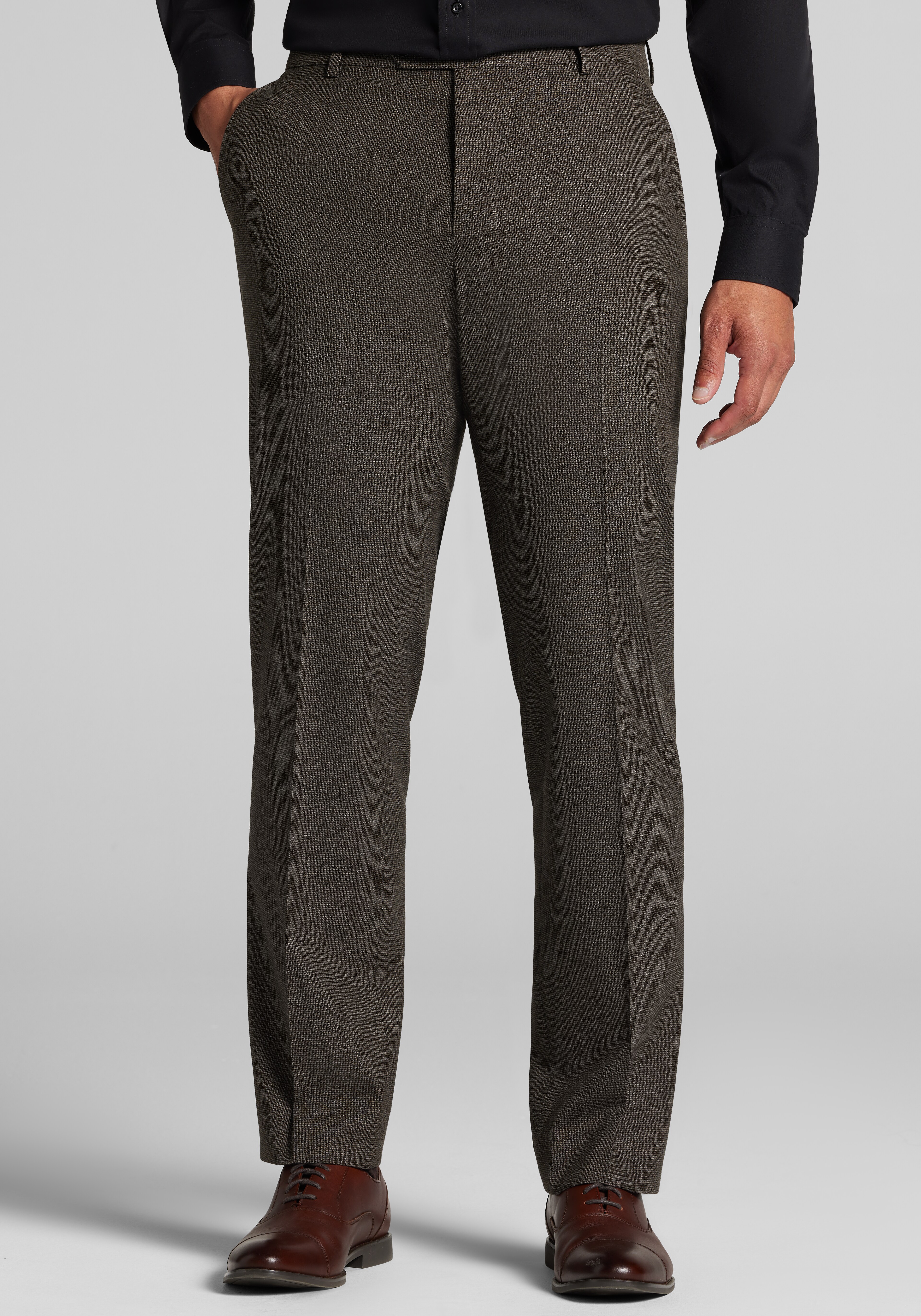 Jos. A. Bank Comfort Stretch Flannel Tailored Fit Check Suit Separates Pants