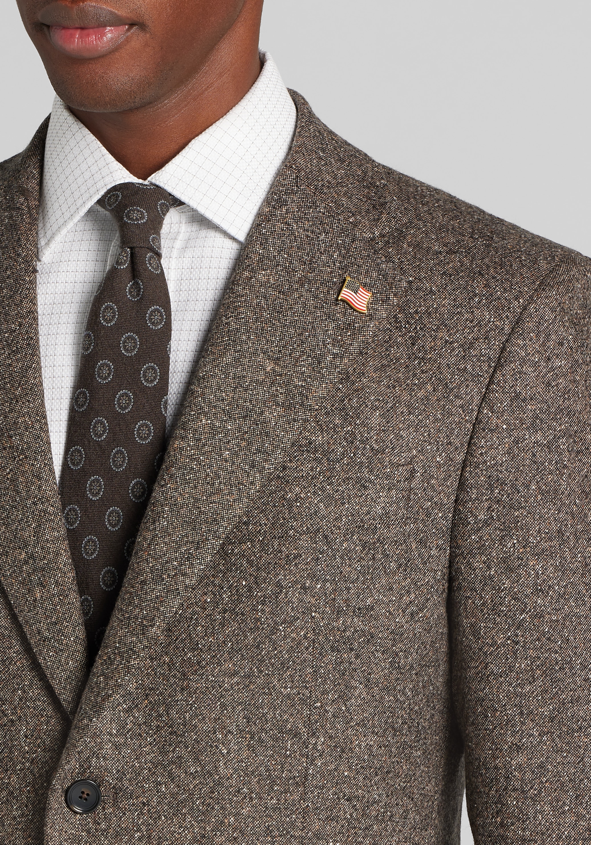 Reserve Collection Tailored Fit Tweed Made USA Suit Separates Jacket