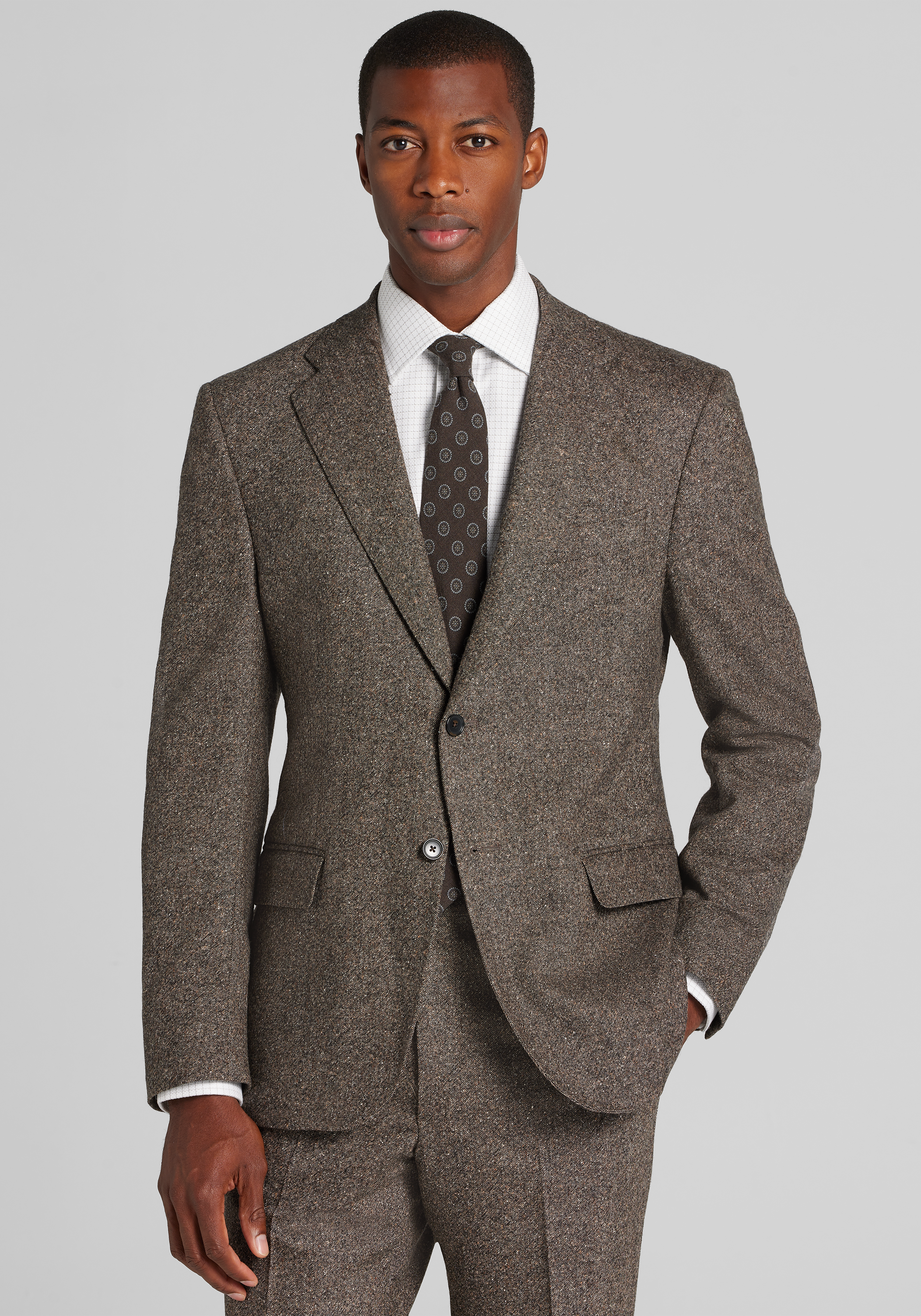 Reserve Collection Tailored Fit Tweed Made USA Suit Separates Jacket