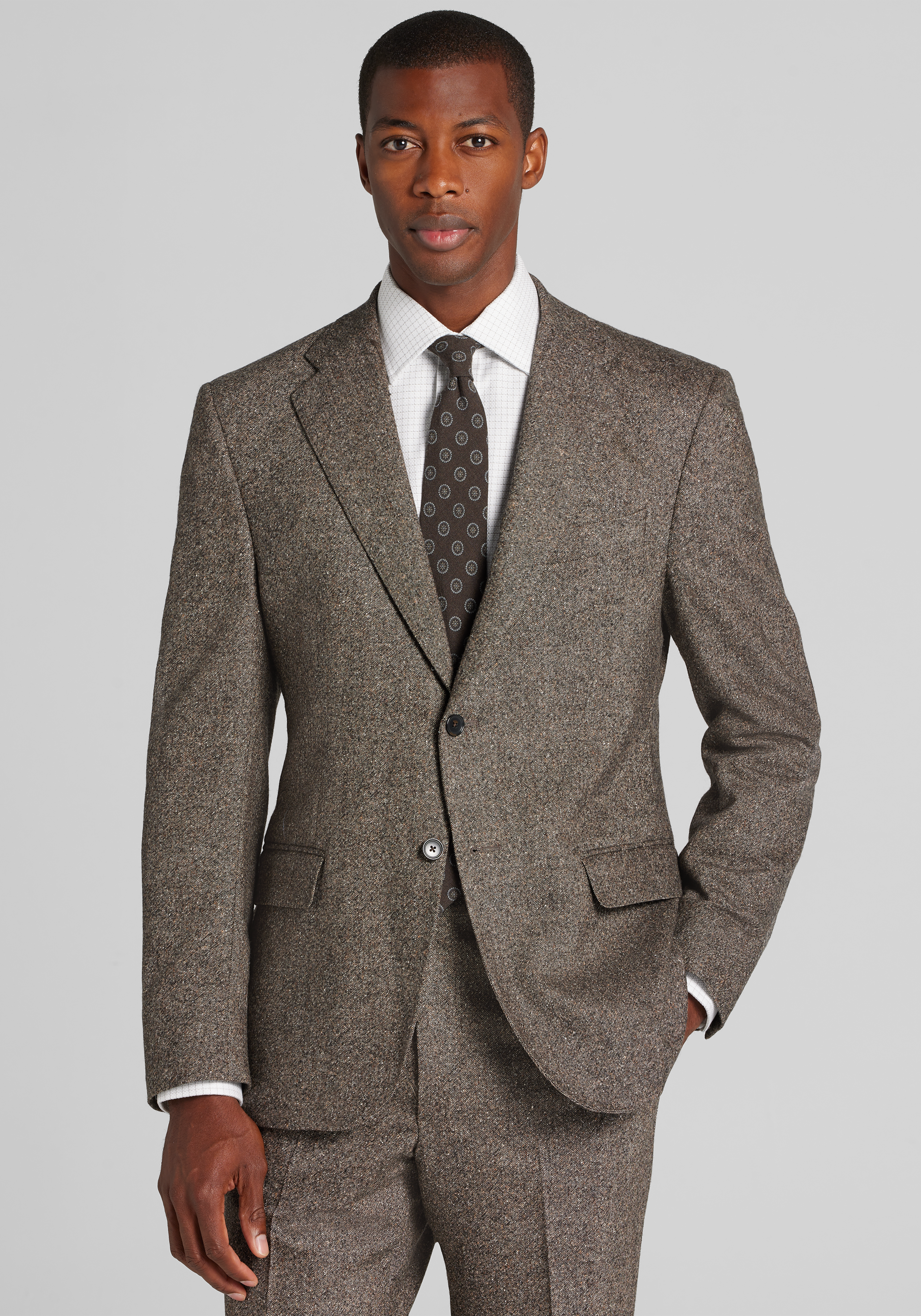 Reserve Collection Tailored Fit Tweed Suit Separates Jacket