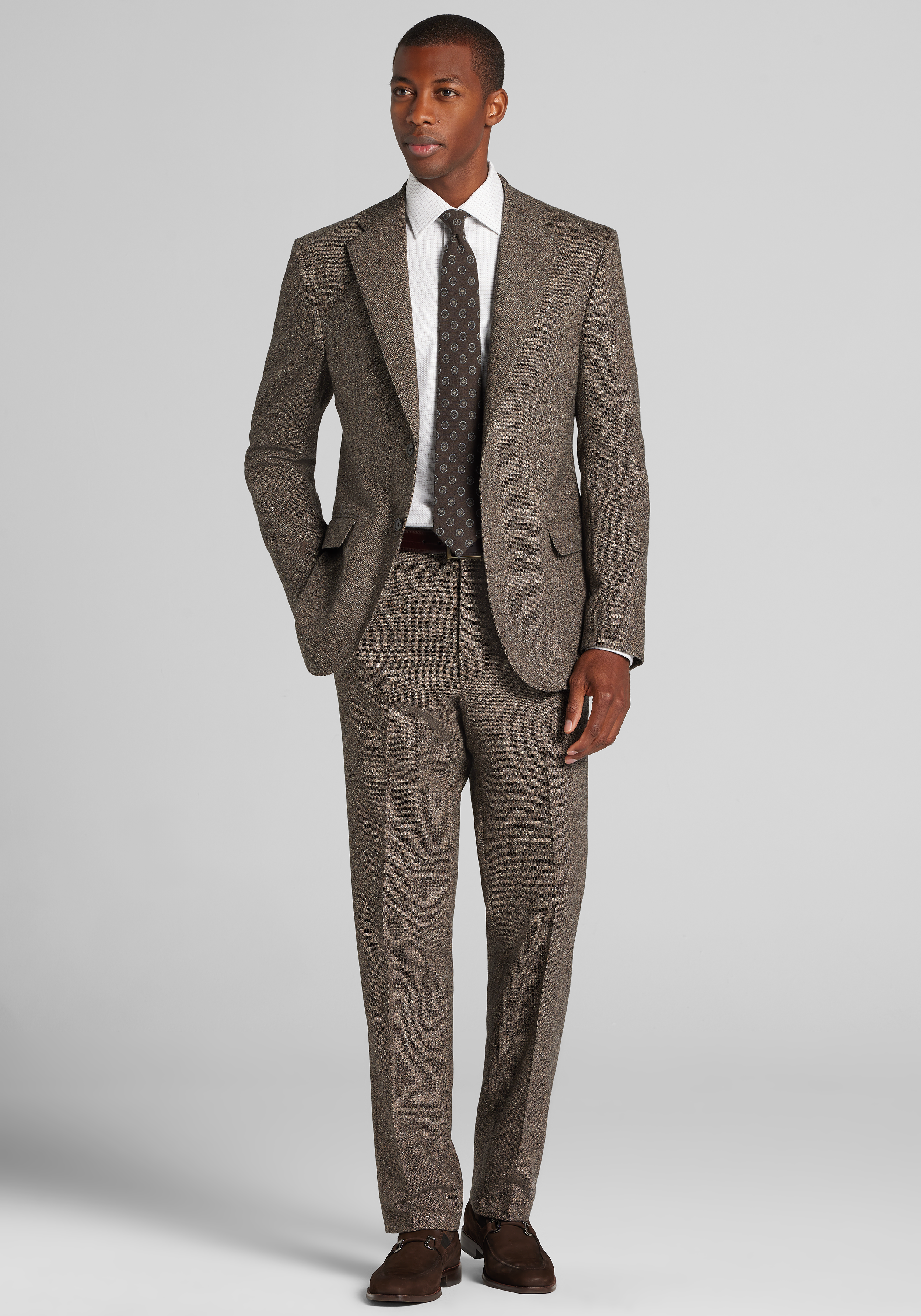Men's FLYOUT_COLLECTION, Reserve Collection Tailored Fit Tweed Suit - Big & Tall - Jos A Bank