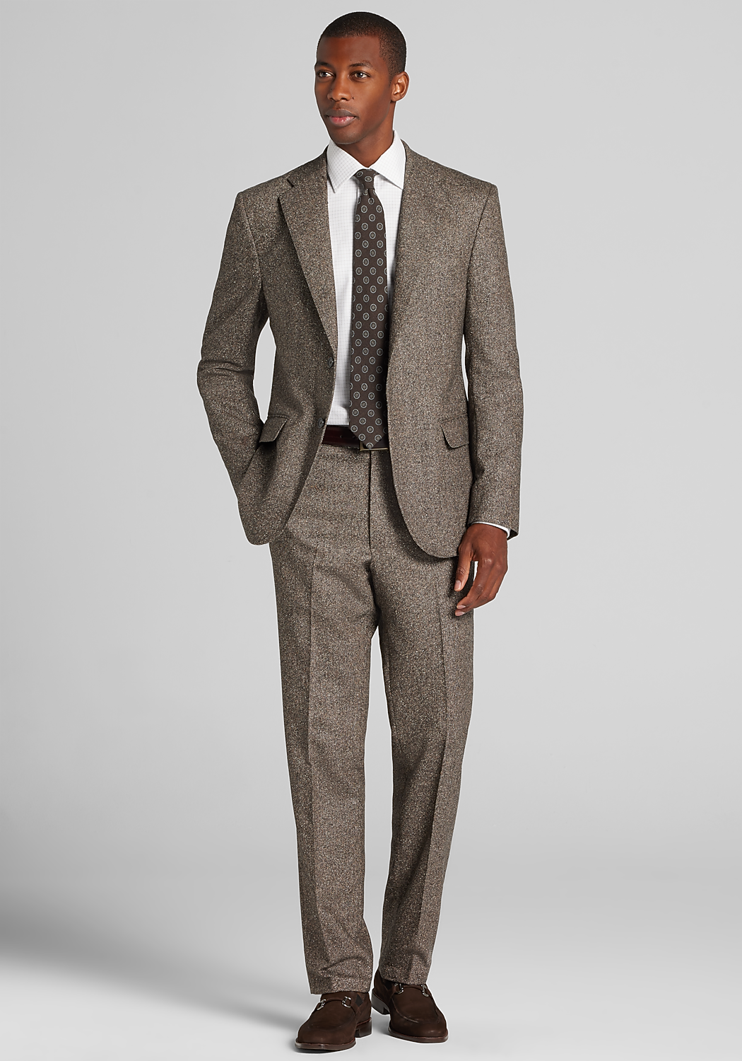 Reserve Collection Tailored Fit Tweed Suit Separates Jacket - Big & Tall