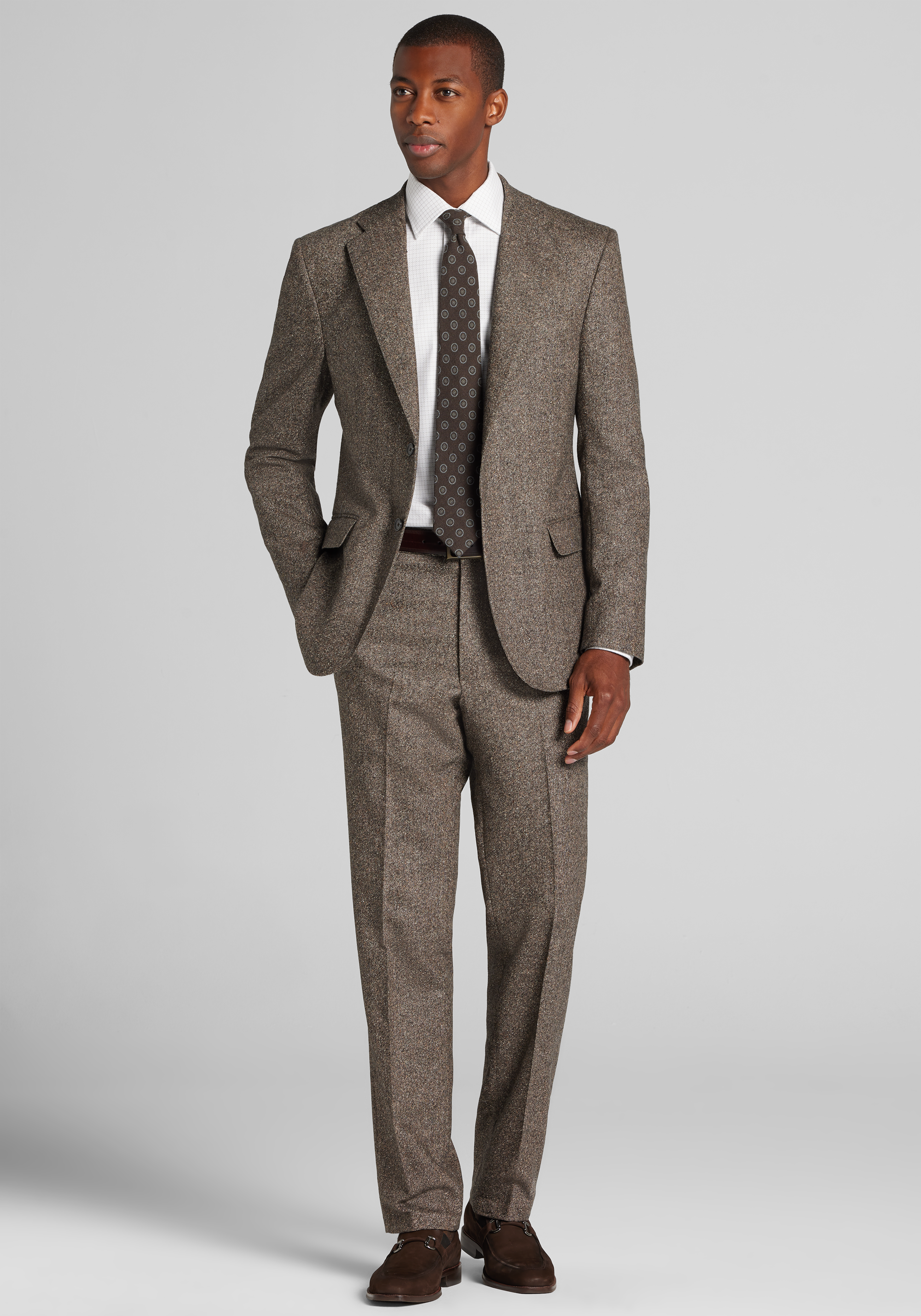 Reserve Collection Tailored Fit Tweed Suit Separates Jacket