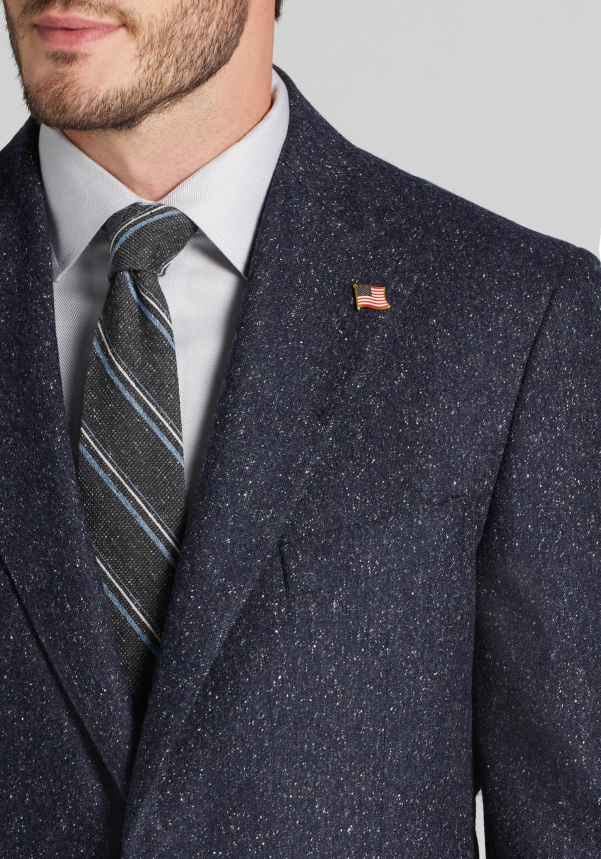 Reserve Collection Tailored Fit Tweed Italian Wool Suit Separates Jacket