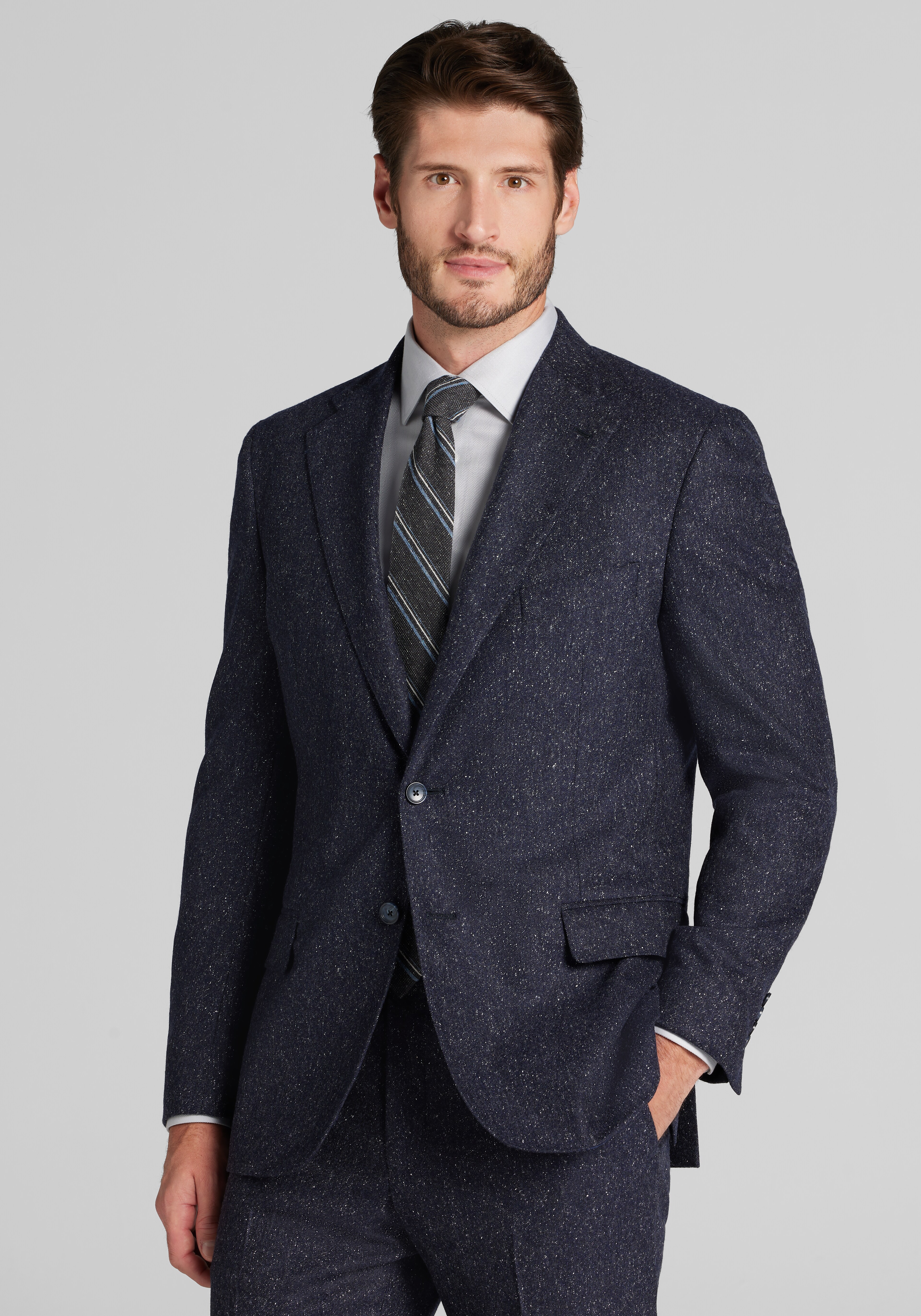 Reserve Collection Tailored Fit Tweed Italian Wool Made USA Suit Separates Jacket