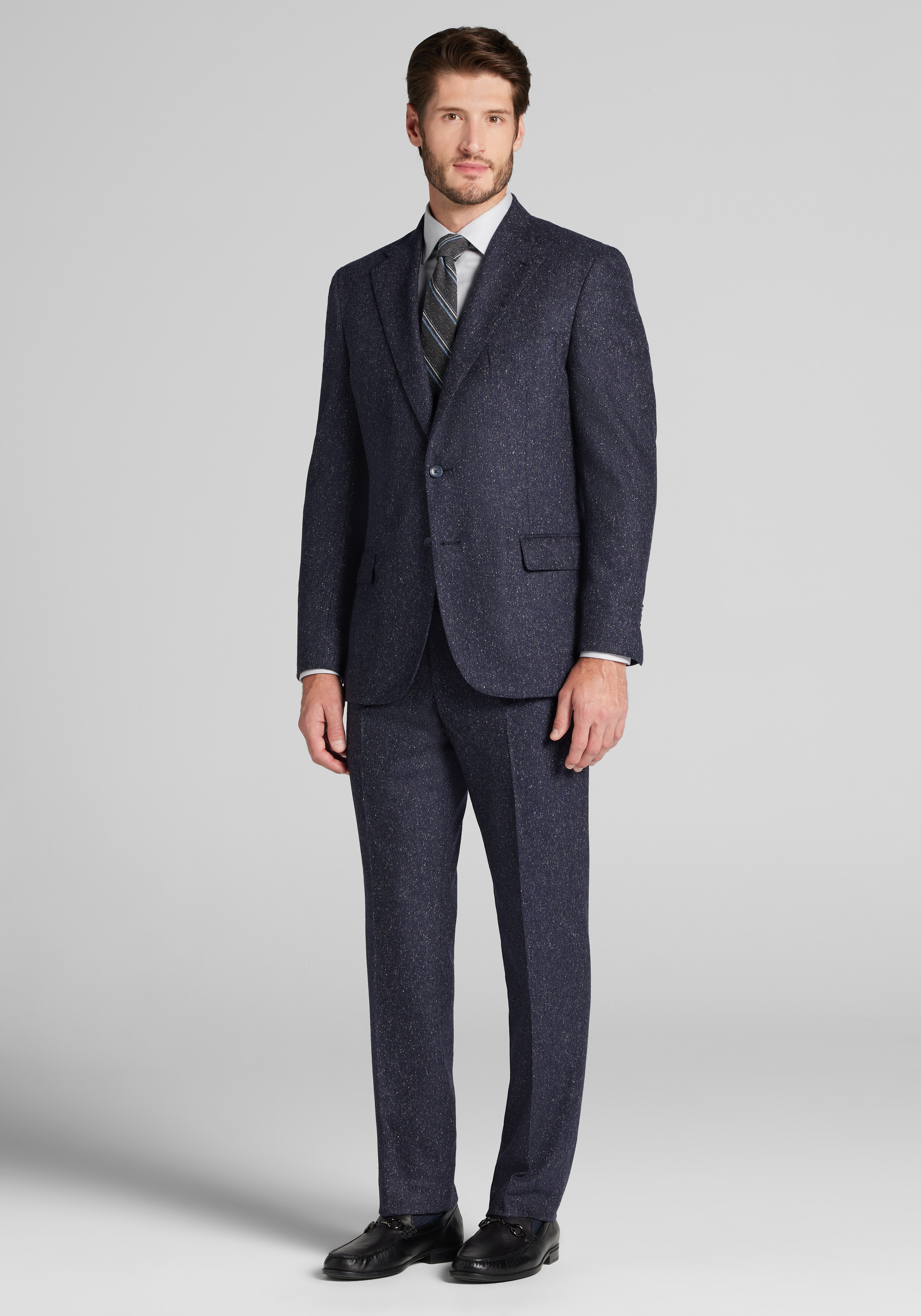 Men's Suits, Reserve Collection Tailored Fit Tweed Italian Wool Made in USA Suit - Jos A Bank