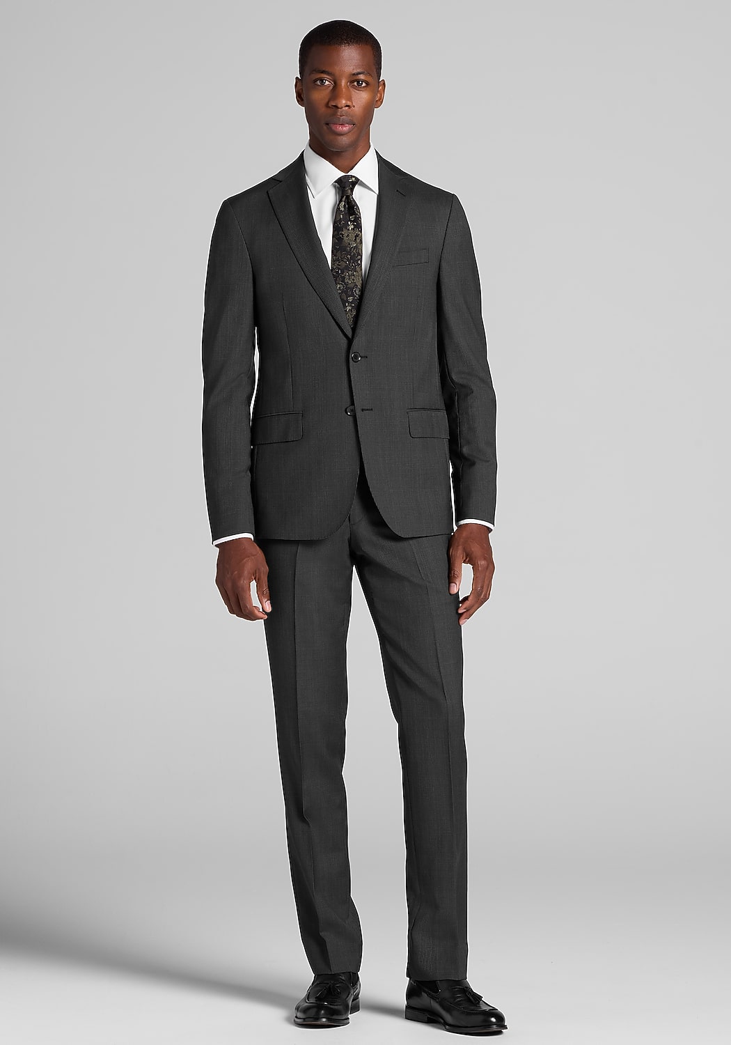 Reserve Collection Slim Fit 100% Italian Wool Glen Plaid Suit Jacket - Big & Tall