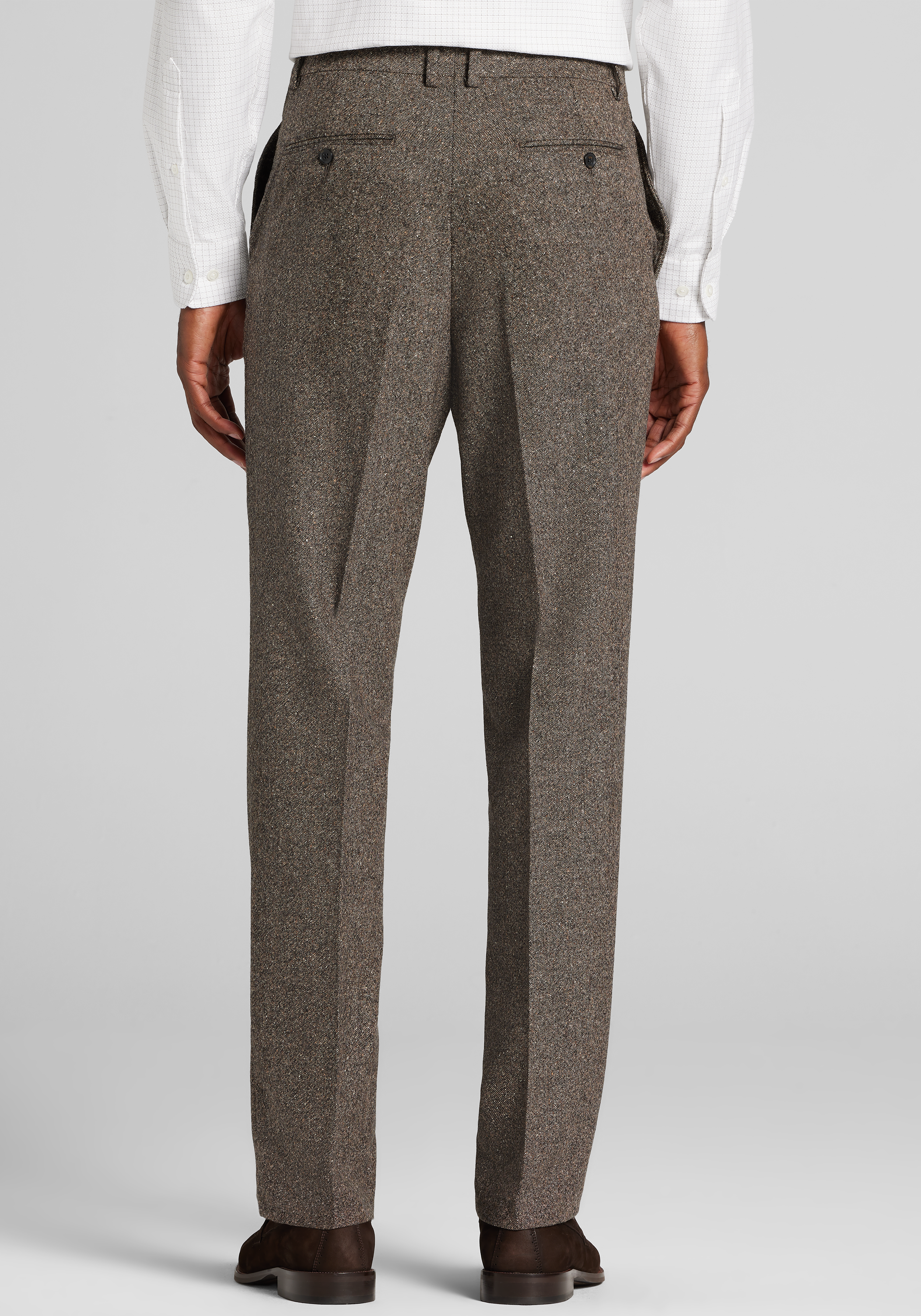 Reserve Collection Tailored Fit Tweed Made USA Suit Separates Pants