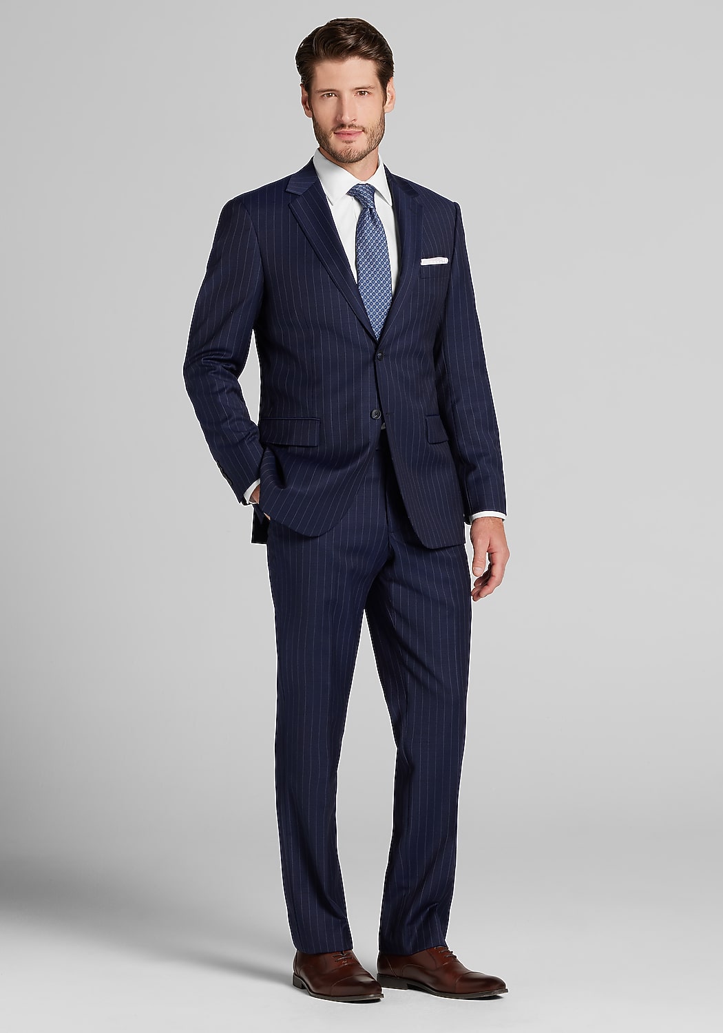 Traveler&reg; COOL<i>MOTION</i> Tailored Fit Pinstripe Suit Separates Jacket