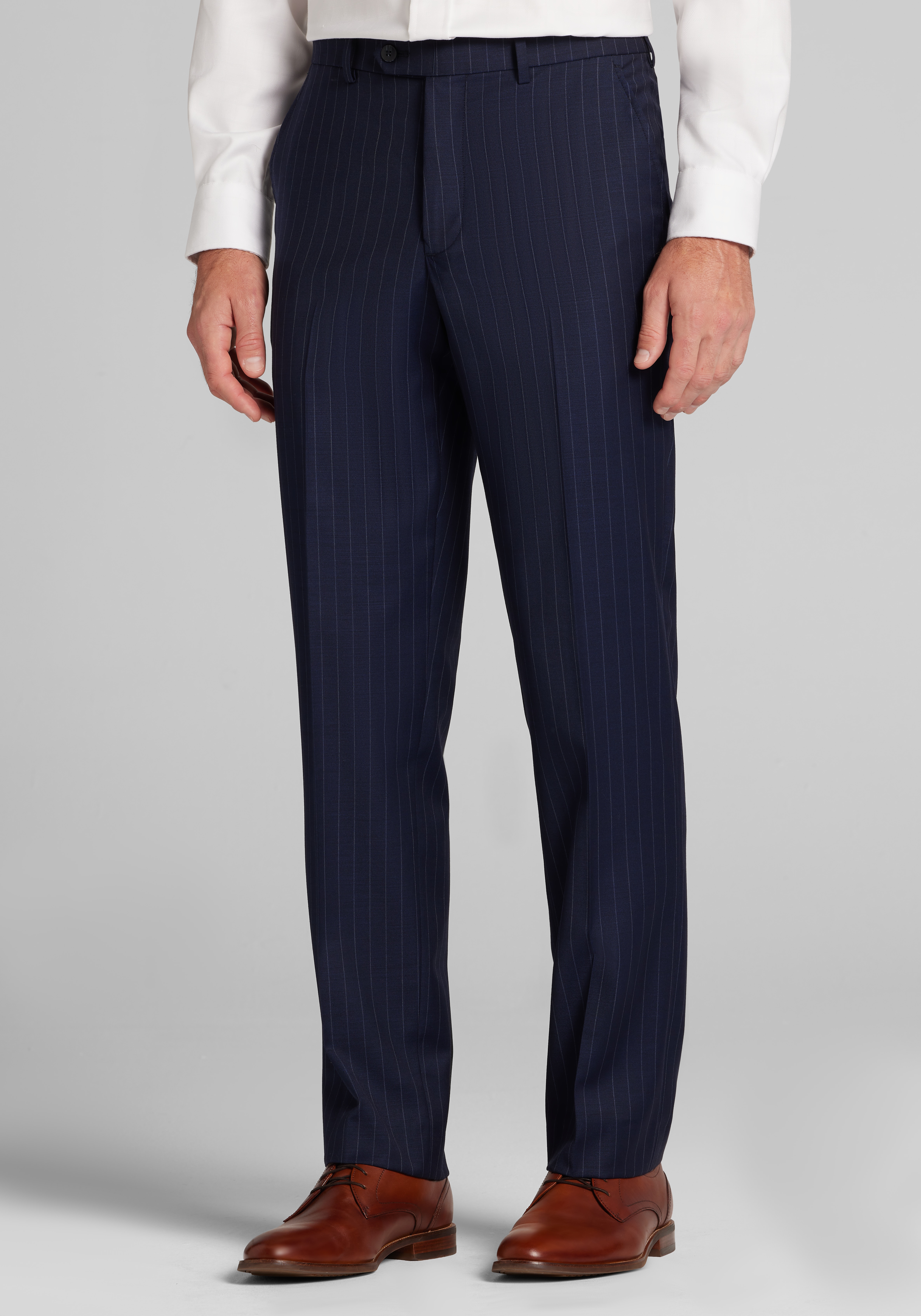 Men's Suits, Traveler&reg; COOL<i>MOTION</i> Tailored Fit Pinstripe Suit Separate Pants - Jos A Bank