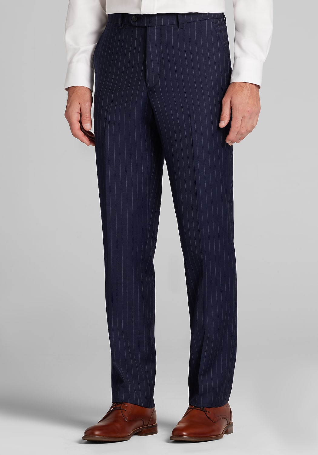 Traveler&reg; COOL<i>MOTION</i> Tailored Fit Pinstripe Wool Blend Suit Separates Dress Pants