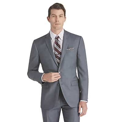 Traveler Collection Slim Fit Sharkskin Suit Separate Jacket (Mid Blue)