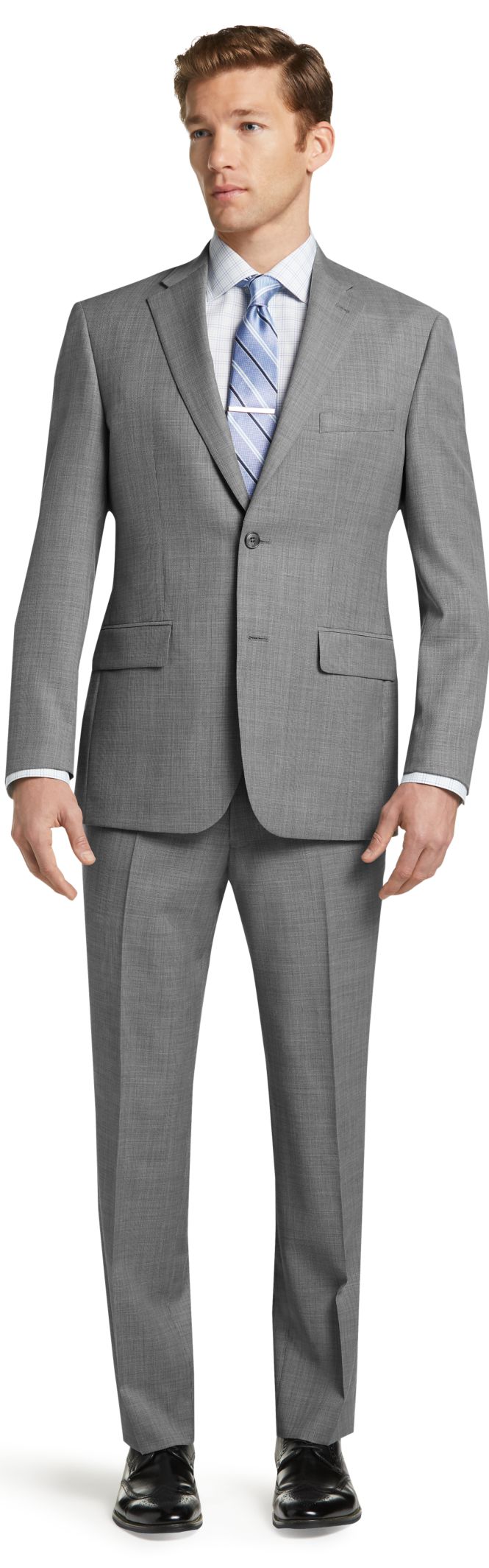 Traveler Collection Tailored Fit Woven Textured Suit CLEARANCE - Suits ...