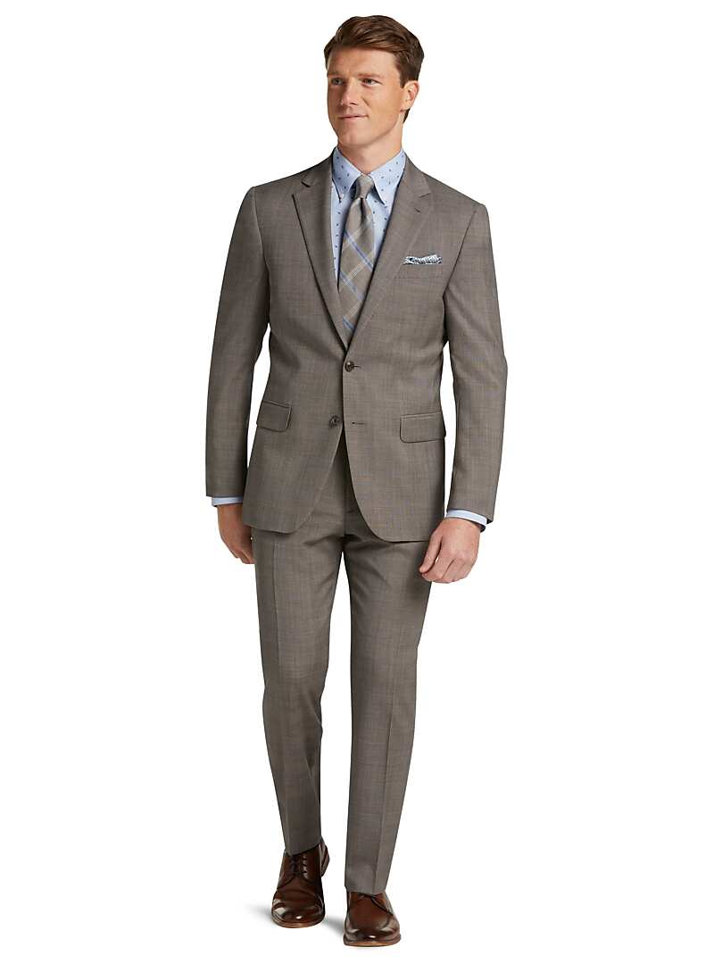1905 Collection Slim Fit Glen Plaid Nativa™ Wool Suit with brrr ...