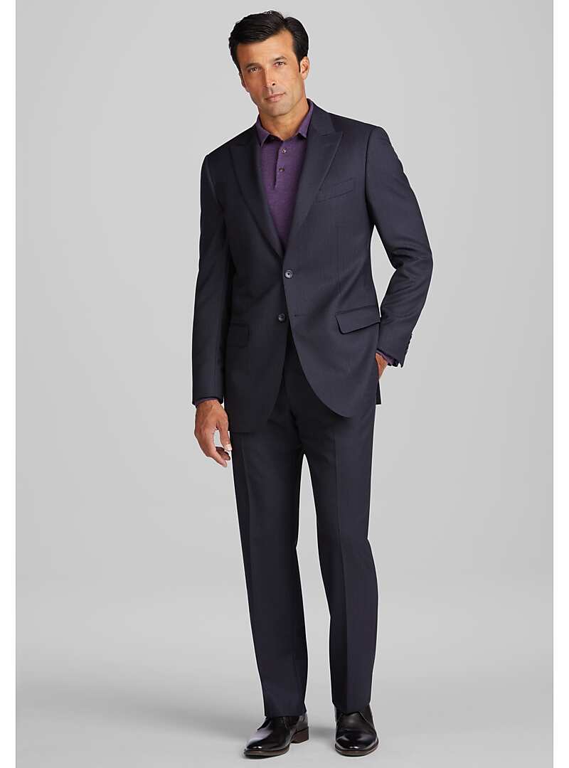 Reserve Collection Tailored Fit Stripe REDA 1865 SustainaWool™ Suit