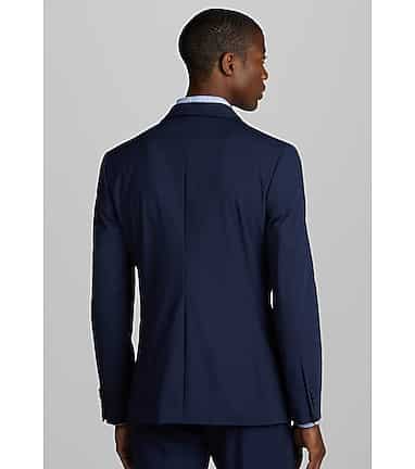 Summer Spring Navy Blue Cotton Men’s Suit Wedding Slim Fit Jacket and Pants  Sold Separately Set at  Men’s Clothing store