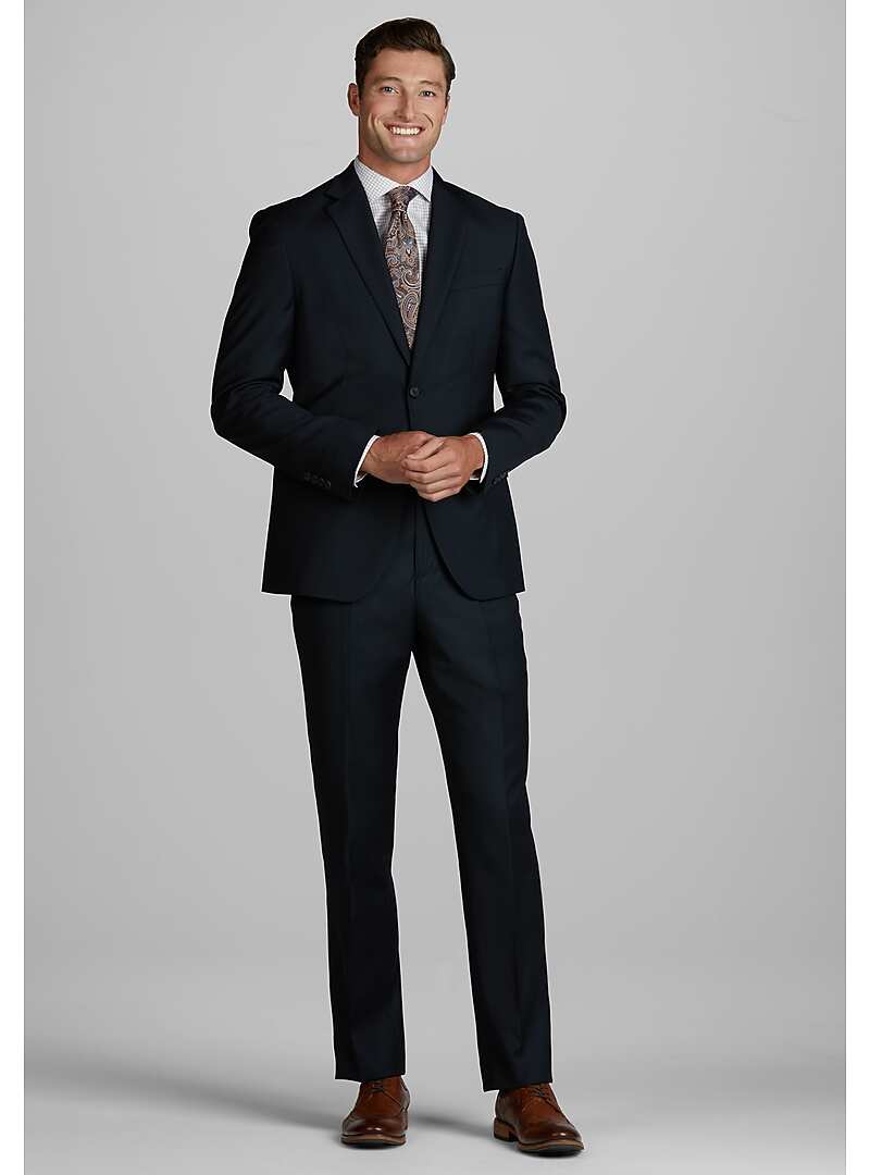 Jos. A. Bank Tailored Fit Dark Navy Herringbone Suit CLEARANCE All