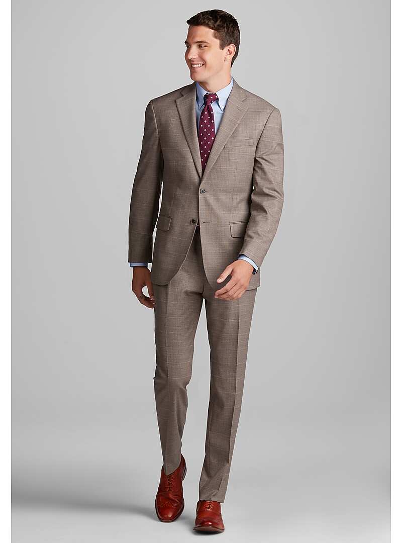 Traveler Collection Tailored Fit Windowpane Plaid Suit Big & Tall
