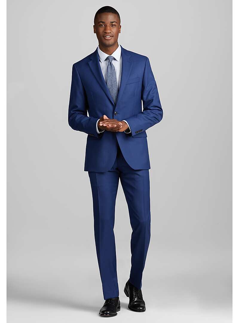 1905 Collection Tailored Fit Windowpane Plaid Suit Big & Tall New