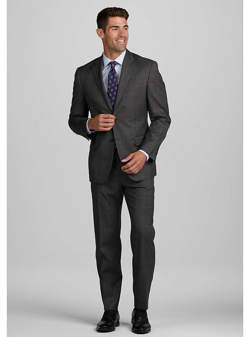 Jos. A. Bank Men's Tailored Fit Windowpane Plaid Suit