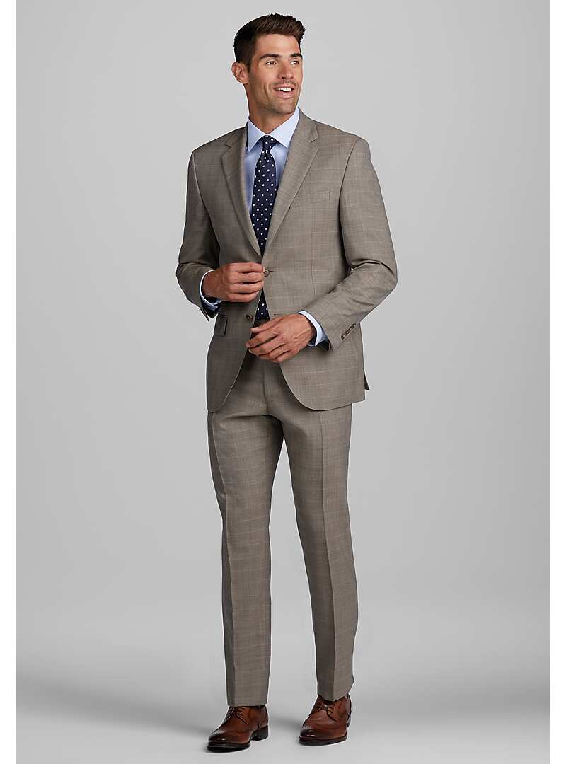 Traveler Collection Tailored Fit Glen Plaid Suit