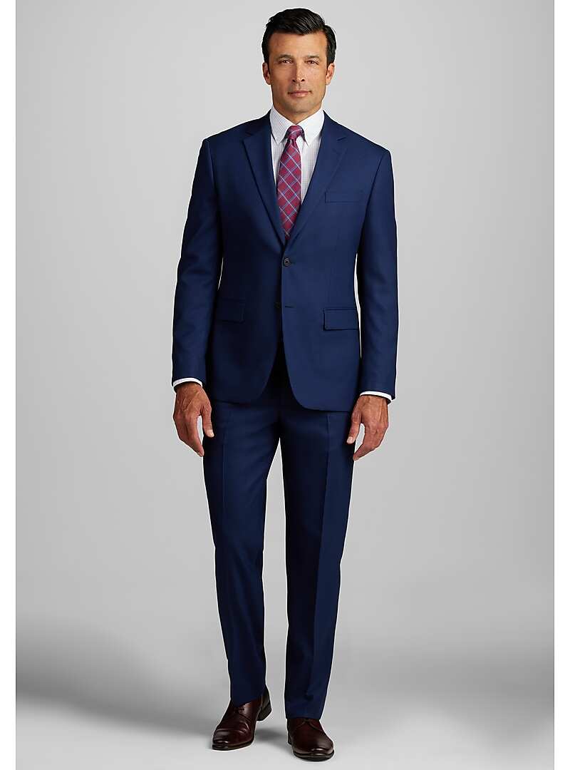 Traveler Collection Tailored Fit Windowpane Suit - Big & Tall CLEARANCE ...