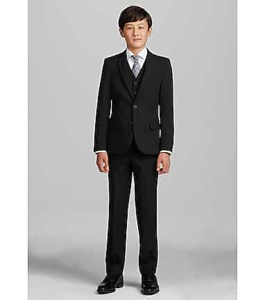 Boys Husky Navy Suit Dress Pants