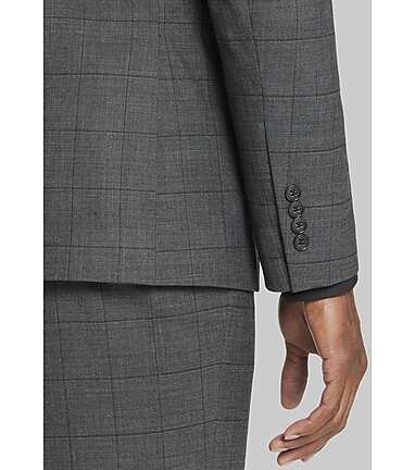 Traveler Collection Tailored Fit Windowpane Suit CLEARANCE - All Clearance