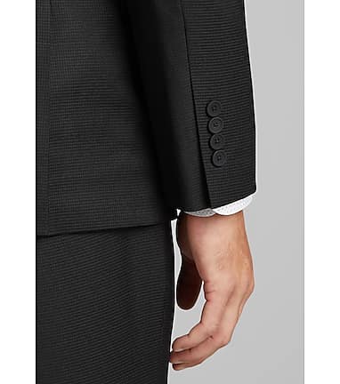 Jos. A. Bank Men's Traveler Collection Slim Fit Solid Suit Clearance, Black, 46 Regular